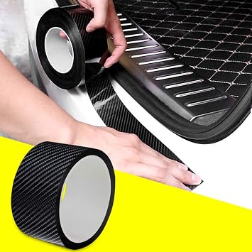 QBUC Car Door Entry Guards Scratch Cover Protector Paint Threshold Guard,Front Rear Door Entry Sill Guard Scuff Plate Rear Bumper Protector Guard for Most Cars,2in9.8ft5cm3m Black
