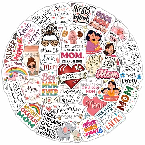 100Pcs Funny Mom Stickers for Water Bottle, Laptop, Phone - Funny Gifts for Mom - Mother Stickers and Decals - Gift for Women & Men