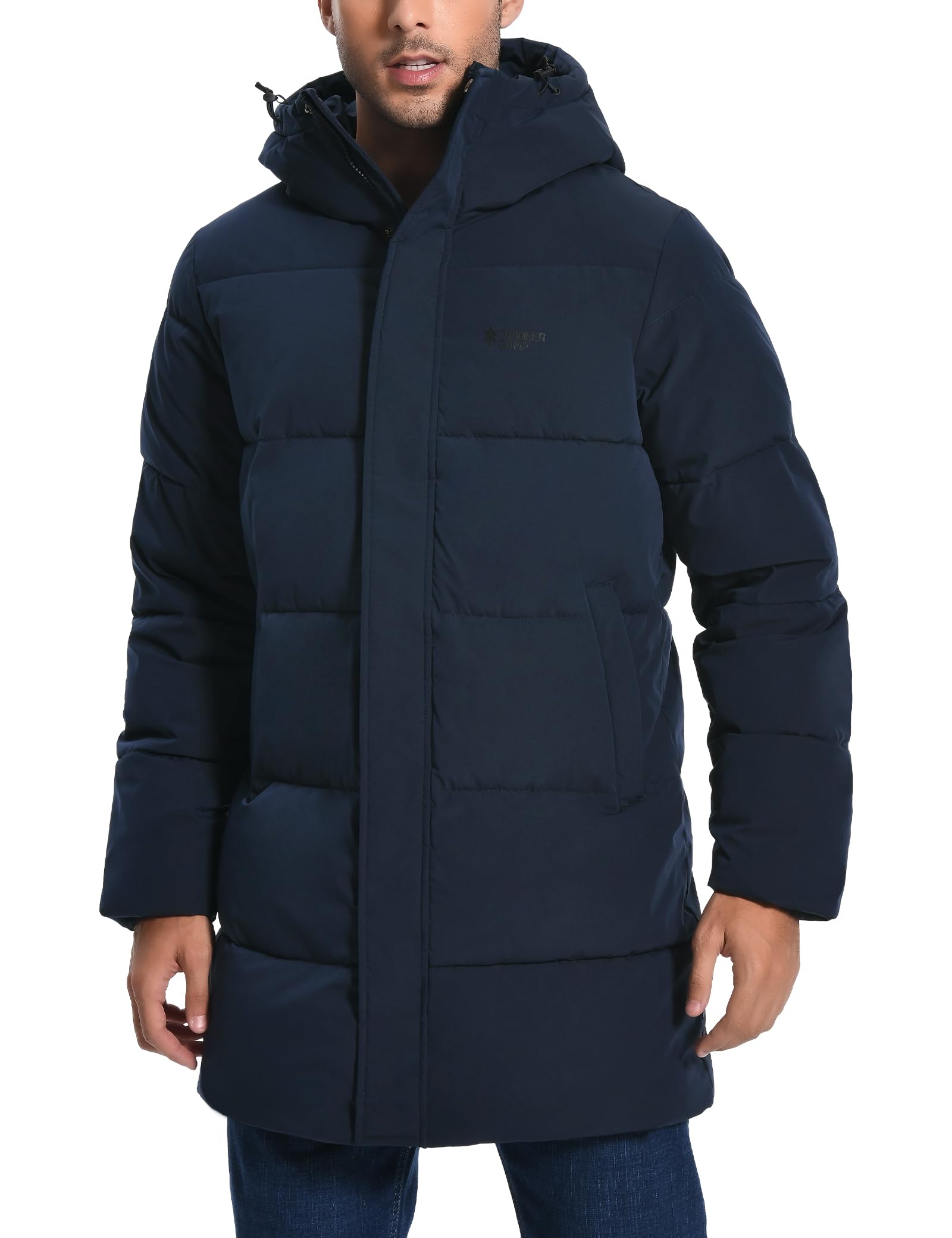 Pioneer Camp Giacca invernale da uomo, lunga, antivento, impermeabile, calda, invernale, parka con cappuccio