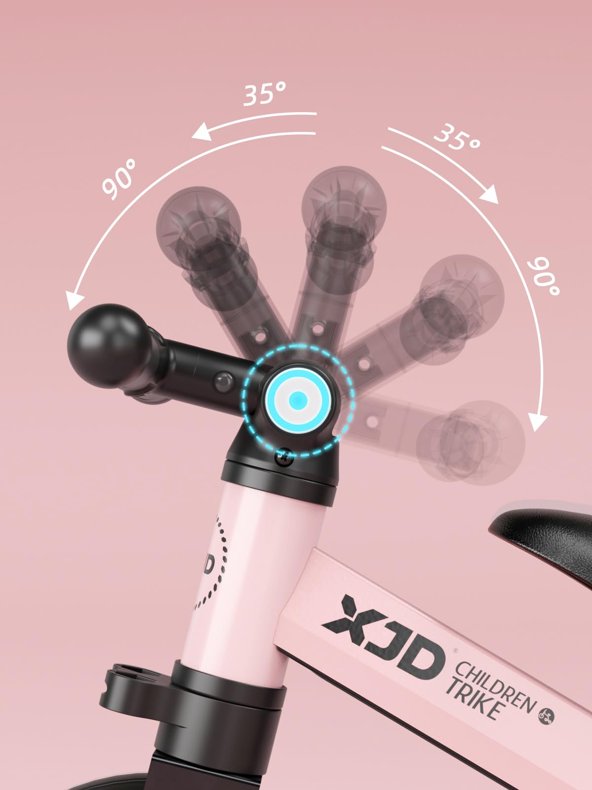 XJD Triciclo 3 in 1 per bambini e ragazze da 10 a 36 mesi senza pedali per bambini con regolabile sedile manubrio e pedali smontabili 1 anno regalo di compleanno (3 en 1 - Clásico, rosa)