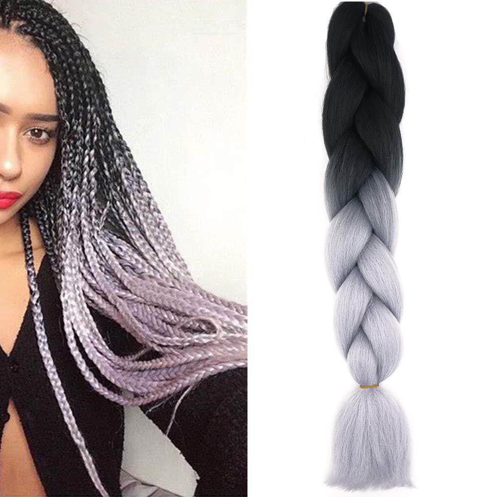 24inch Jumbo Braids Hair Extensions Ombre Braiding Hair Synthetic 3Pieces/lot Crochet Twist High Temperature African Box Braids, Sapphire Blue — view 155