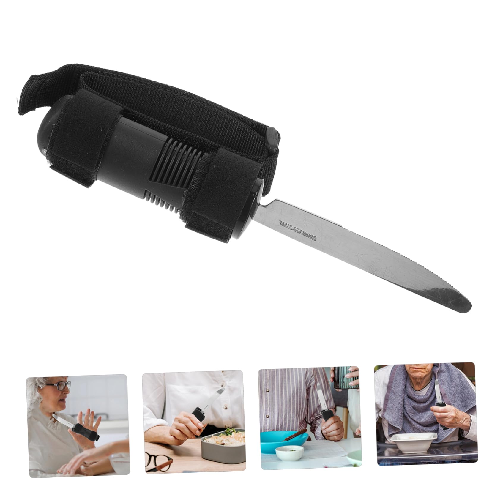 Outanaya Adaptive Dinner Cutter for Elderly and Disabled Portable Tremble Utensils for Ergonomic Design for Weak and Reliable Tableware