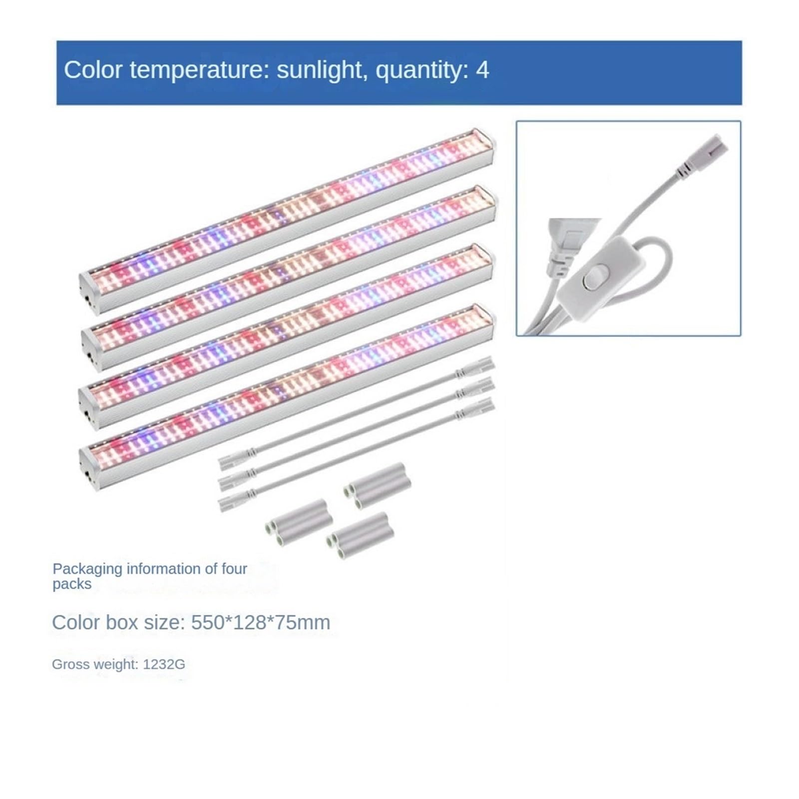 Lámpara de cultivo, Lámpara de crecimiento de plantas T20 fuente de luz de espectro completo LED lámpara de crecimiento vegetal hidropónico de espectro completo suplemento de plantas suculentas(2pcs)