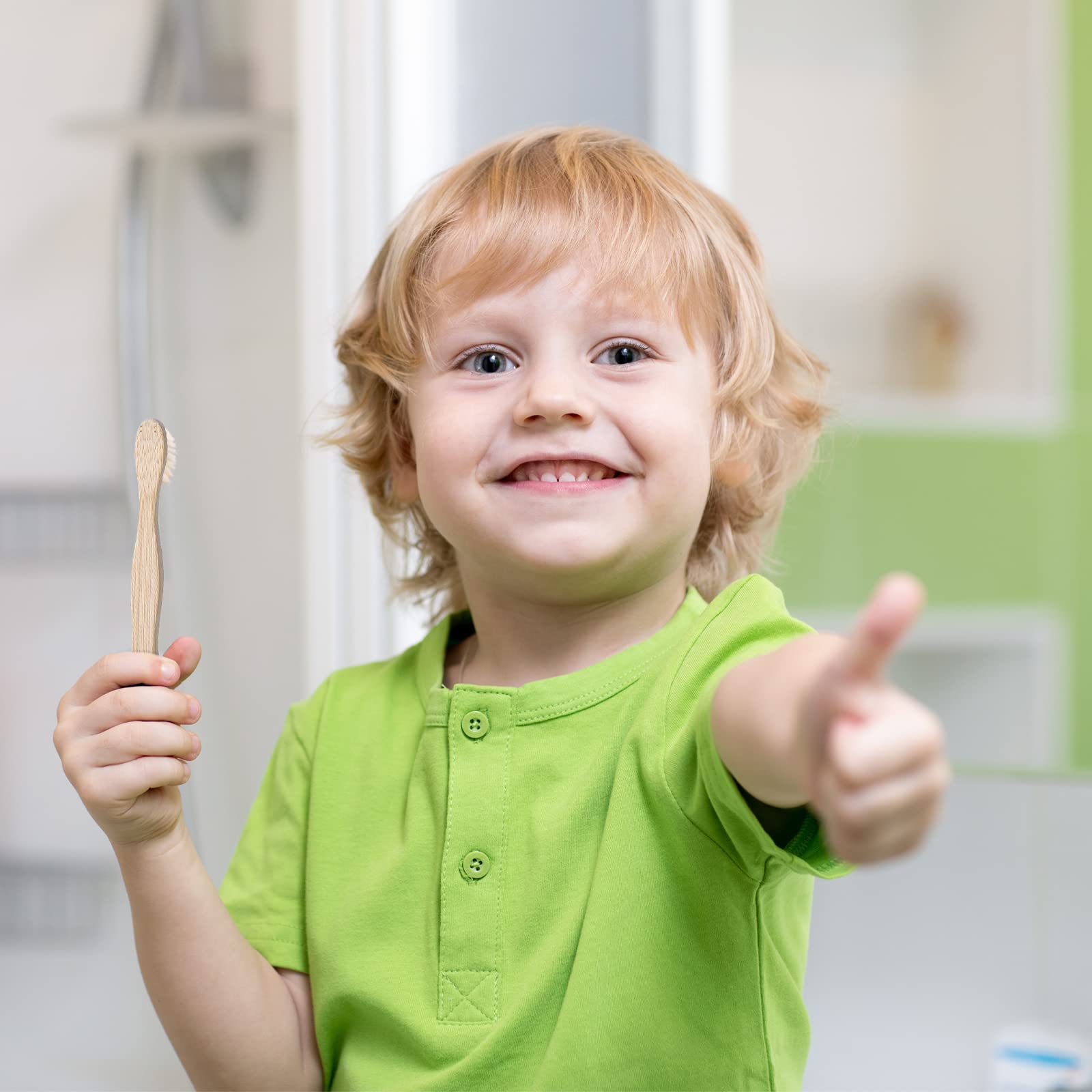 Estune Spazzolini da denti per bambini in bambù con setole morbide, confezionati singolarmente, spazzolini da denti manuali da viaggio, per bambini, adulti, scuola, viaggi, forniture orali da 14 cm