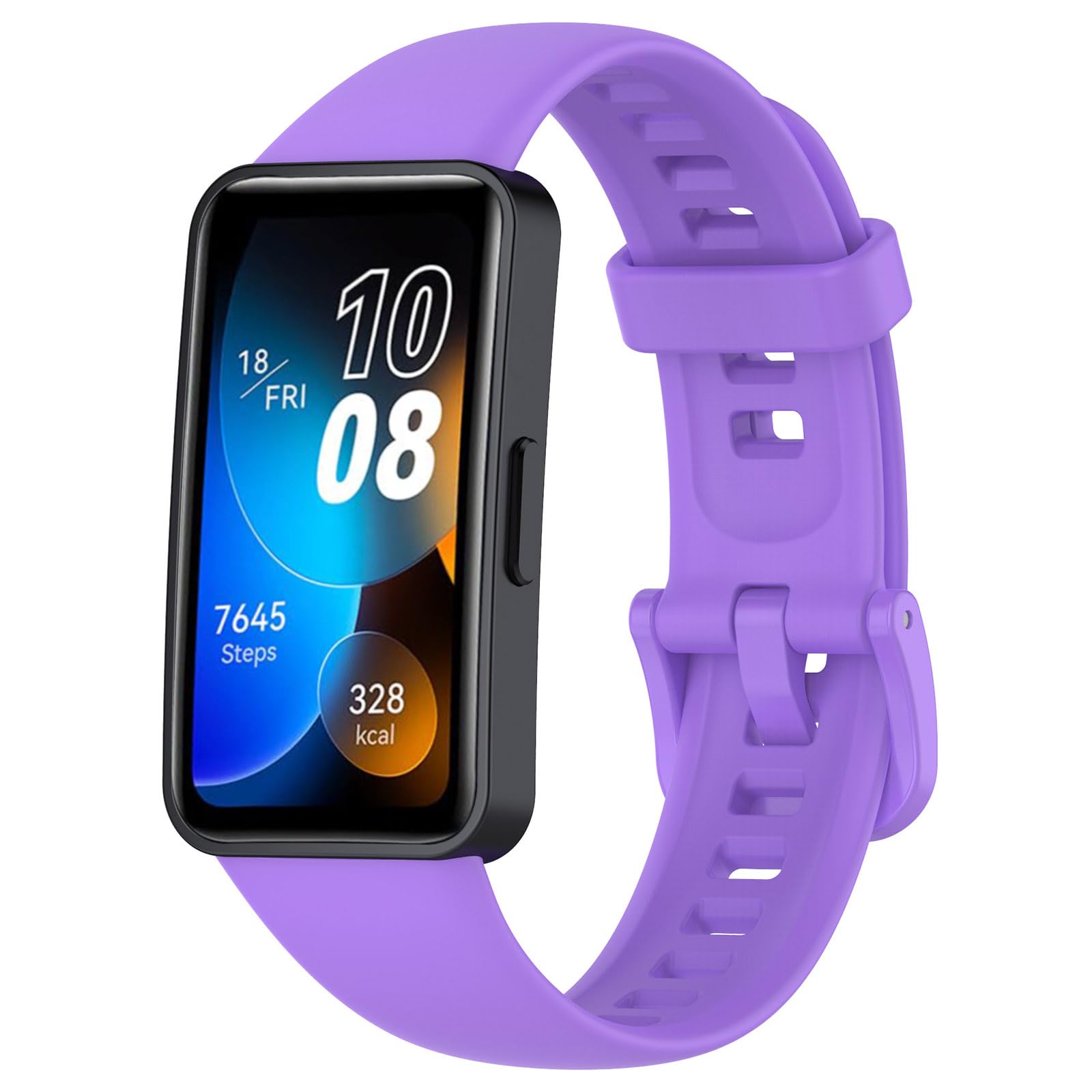 SUGARJAR Silicone Strap For Huawei Band 8/9/10,Soft Sports Replacement Straps for Women and Men, Purple