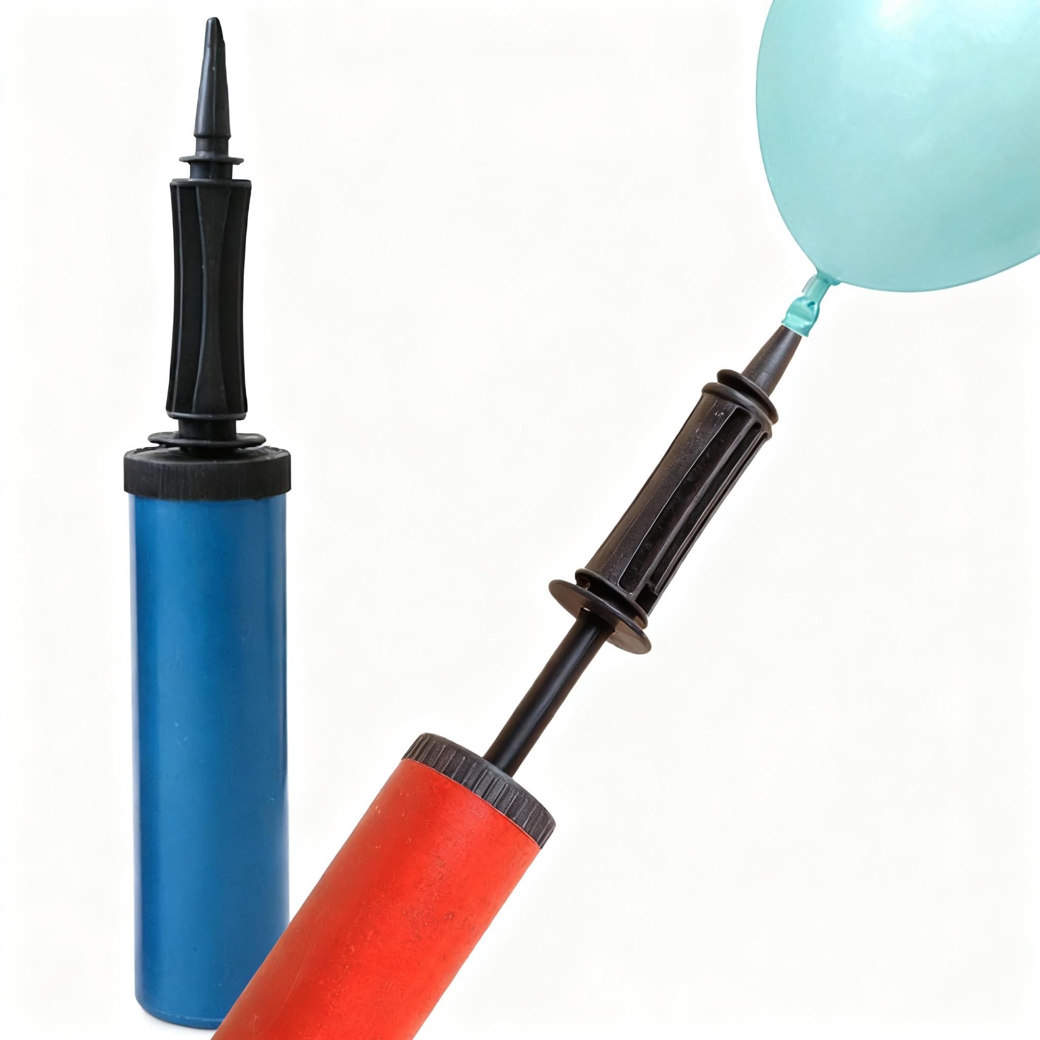 Blue & Red Manual Balloon Pump 2 Pack, Two-Way Handheld Air Pump
