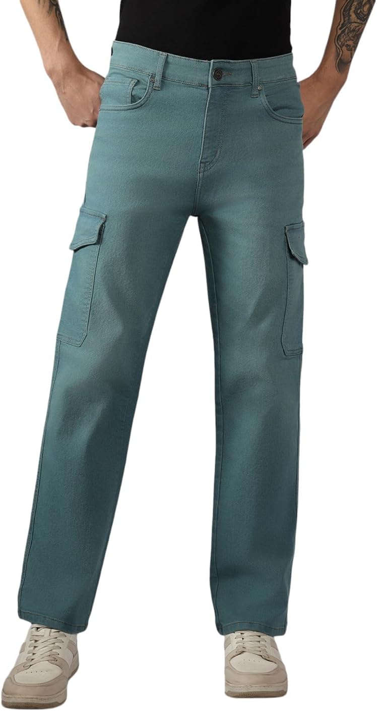 Dennis LingoMen's Mid Rise Solid Relaxed Fit Stretchable Jeans