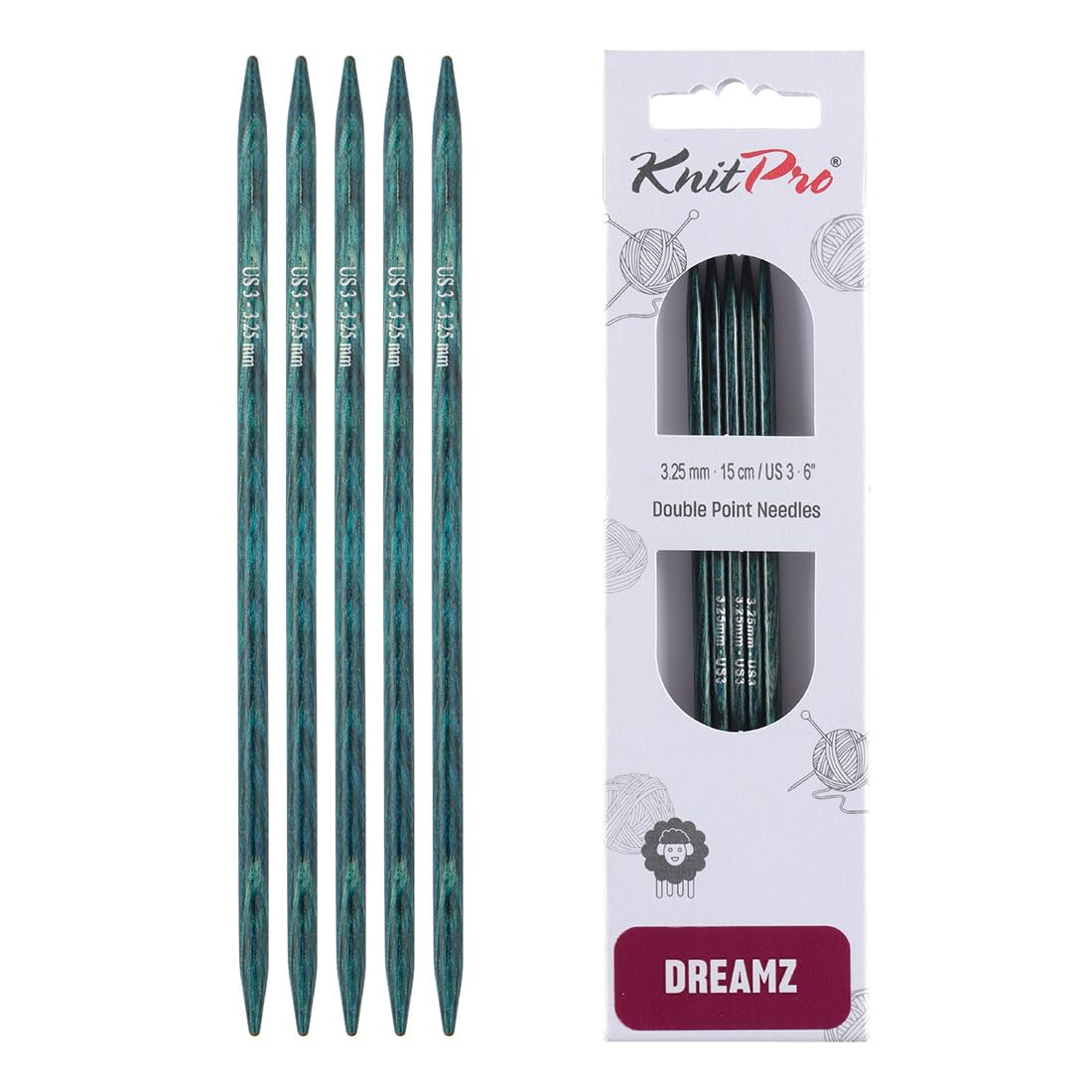Knitpro Royale Blue Dreamz Double Pointed Needles 6" (15Cm) | Size 3.25Mm