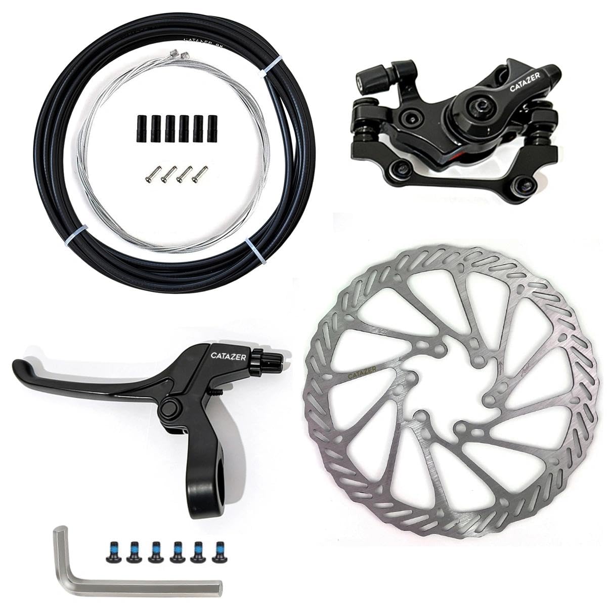 Set freno a disco per mountain bike G3/HS1 Kit freno a disco anteriore e posteriore da 160 mm con bulloni e cavo (set freno da scrivania R G3)