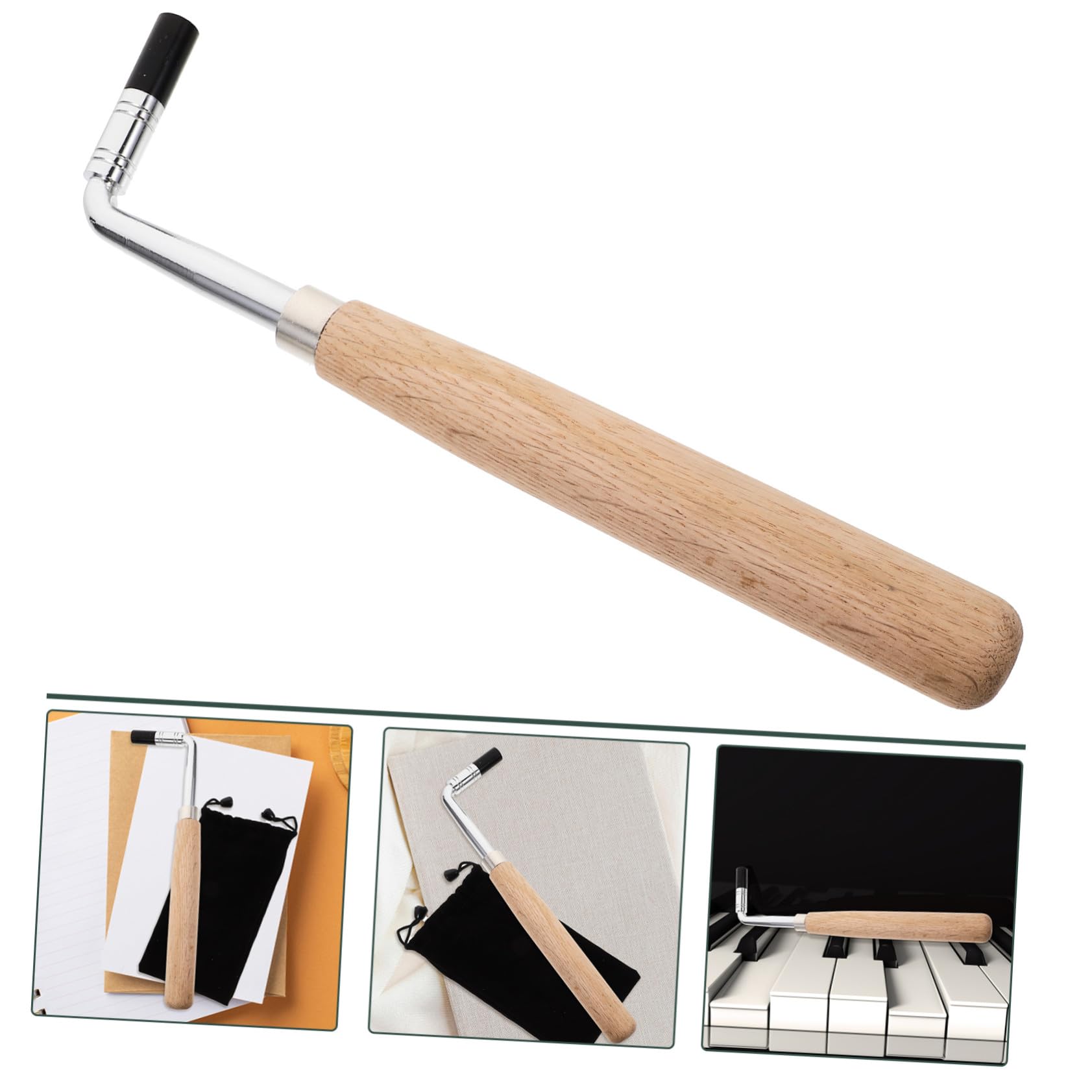 UPKOCH Clé D'accordage de Piano en Métal et Bois, Outil Robuste et Facile à Utiliser pour Réglage et Réparation D'instruments à Cordes comme Guitare et Cithare