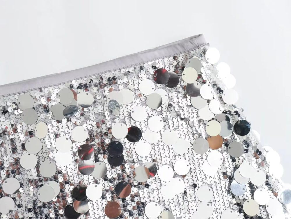 SWEPER Falda Corta De Mujer - Falda De Fiesta con Lentejuelas Brillantes para Mujer, Minifalda con Cremallera A La Cadera para Mujer, Cintura Alta, Club Nocturno, Primavera