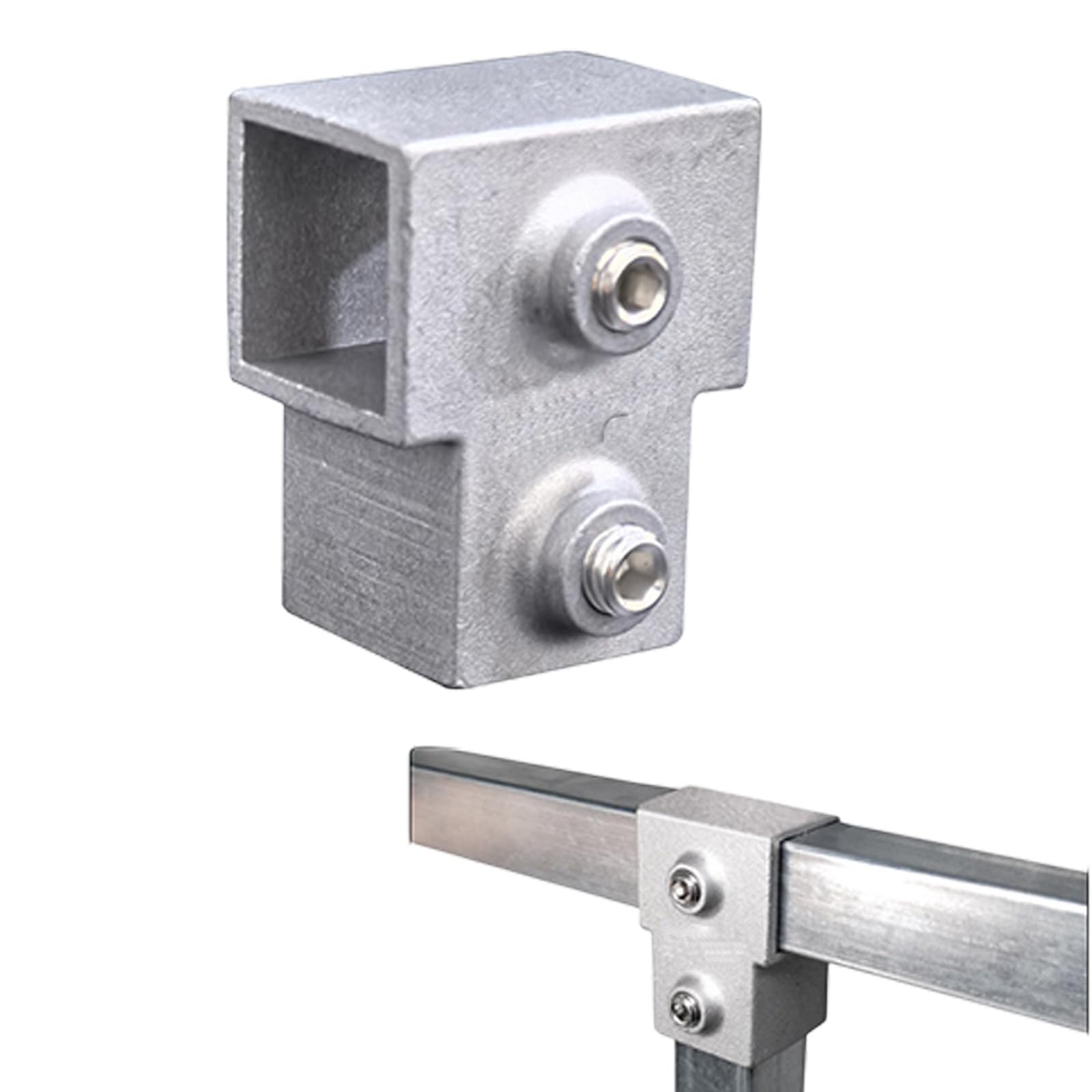 Alloneslife 25X25 T 3Ways Aluminum Alloy Square Tube Connector Replacement Connection Fastener Fixed Joint 3 Way Elbow Pipe Fitting Easily Install Square Pipe Fixed Joint Storage Rack Connector