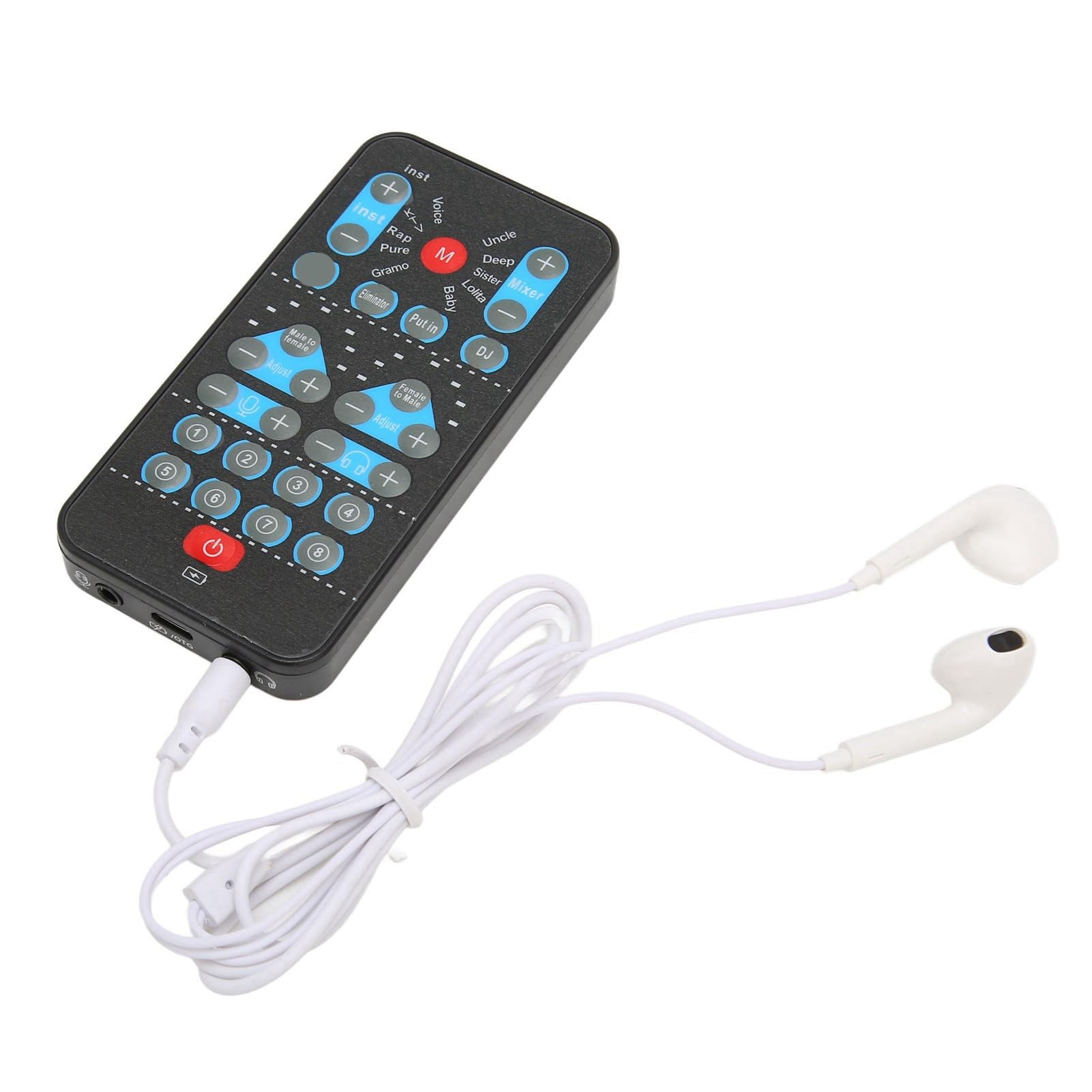 Cambiador de Voz de Tarjeta de Sonido en M10 Tarjeta de Sonido de Mano Mini Dispositivo Cambiador de Voz 8 Efectos de Sonido, Mini Cambiador de Voz de Tarjeta de Sonido para