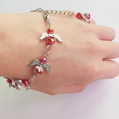 Miniatura 2 de Confirmación Favor Crystal Angel Pulsera Rojo 12PCS -Recuerdos de Confirmación/Regalo de Cumpleaños