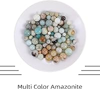 Vista 3 de 111 cuentas de piedra de Yaxaita natural para la fabricación de joyas, cuentas redondas auténticas de 7 pulgadas para aretes, pulseras, collares