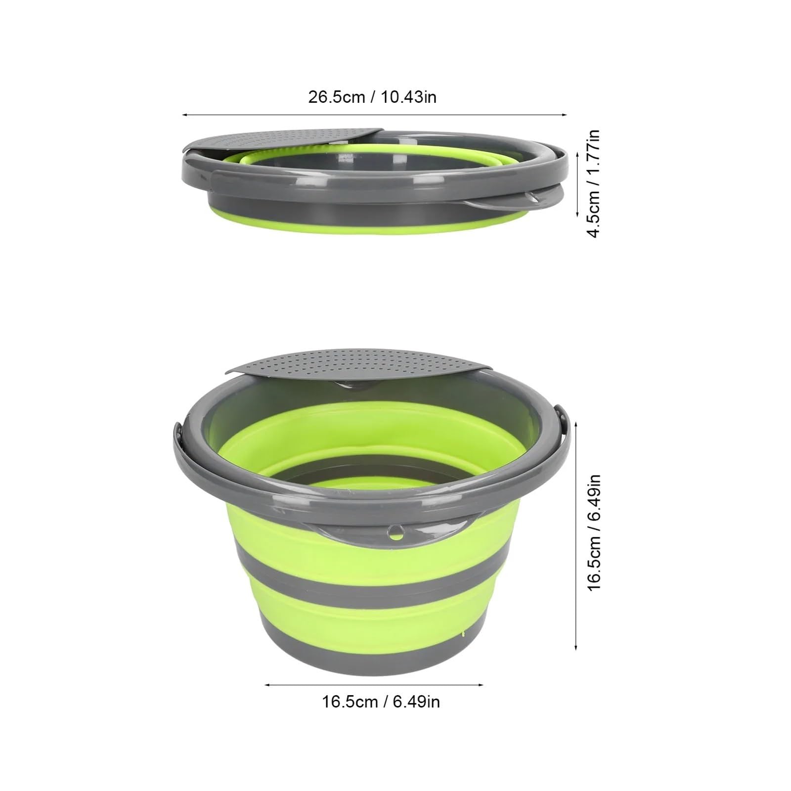 Seau Pliant en Silicone de 5l, 2 pièces, Seau Lavage Voiture, Fournitures pêche Plein air, Salle Bains, Cuisine, Camping pour Les Voyages La Randonnée