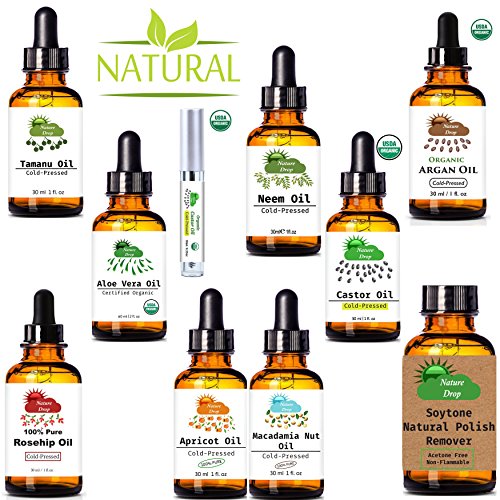 Nature Drop Usda Organic Aloe Vera Oil - 1 Oz - 100% Pure, Vitamin C, E, B, Allantoin, Minerals, Proteins, Polysaccharides, Enzymes, Amino Acids And Beta-Carotene. #TOP3