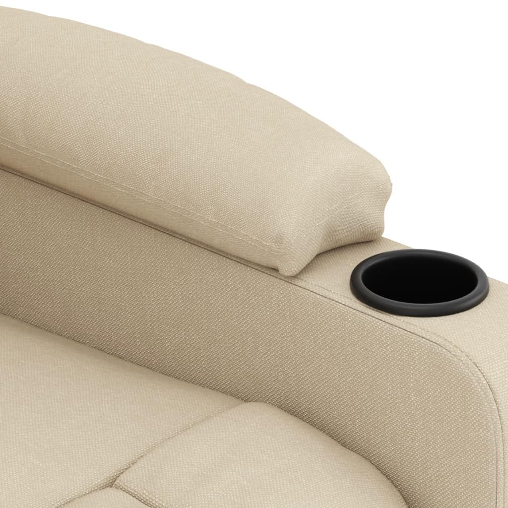 vidaXL Sillón reclinable eléctrico de Tela Crema