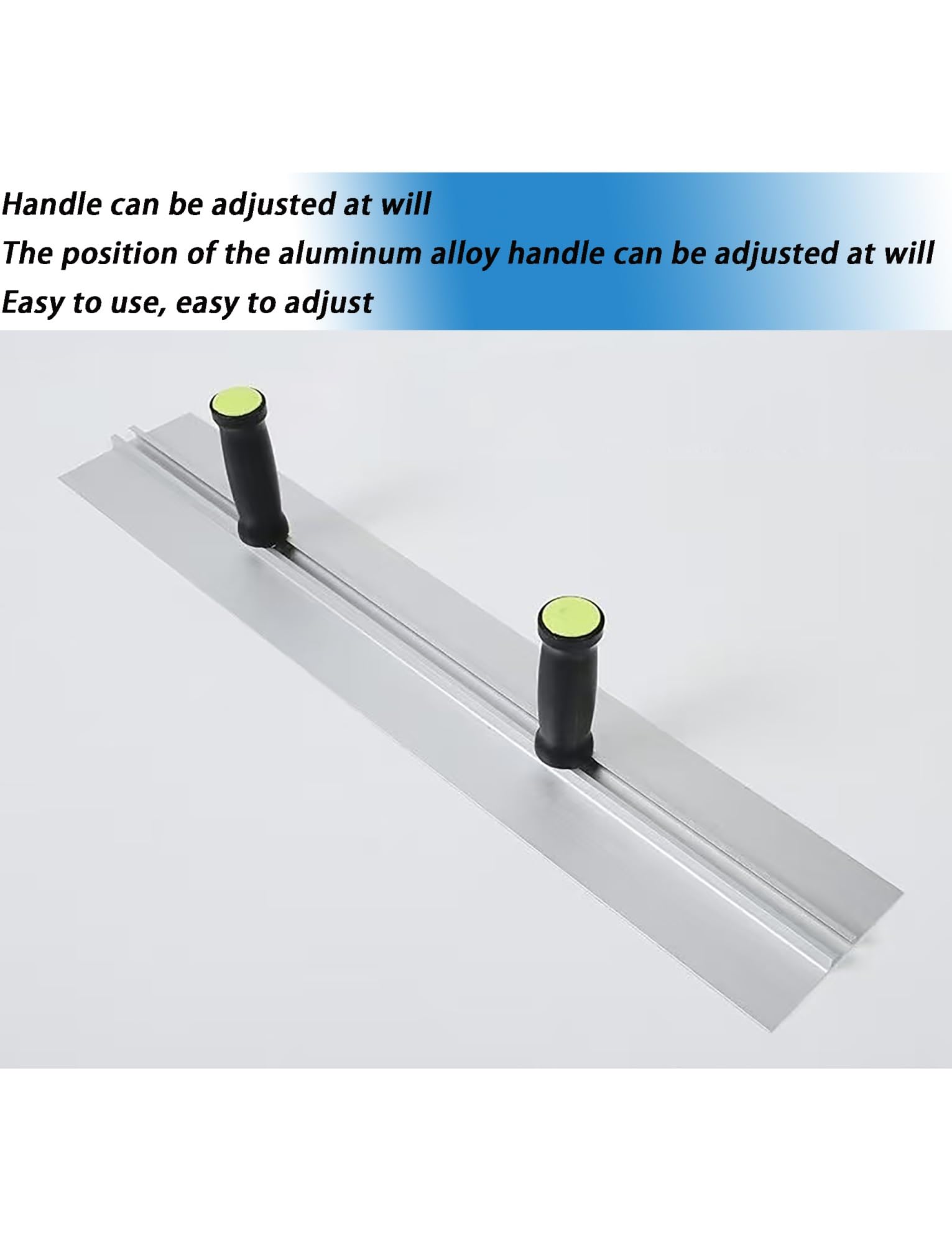 Llana de acero inoxidable de doble mango, herramienta for raspar paredes, raspador de placa grande y alargado, for azulejos de pared e instalaciones de bloques.(0.8mm 100x12cm)