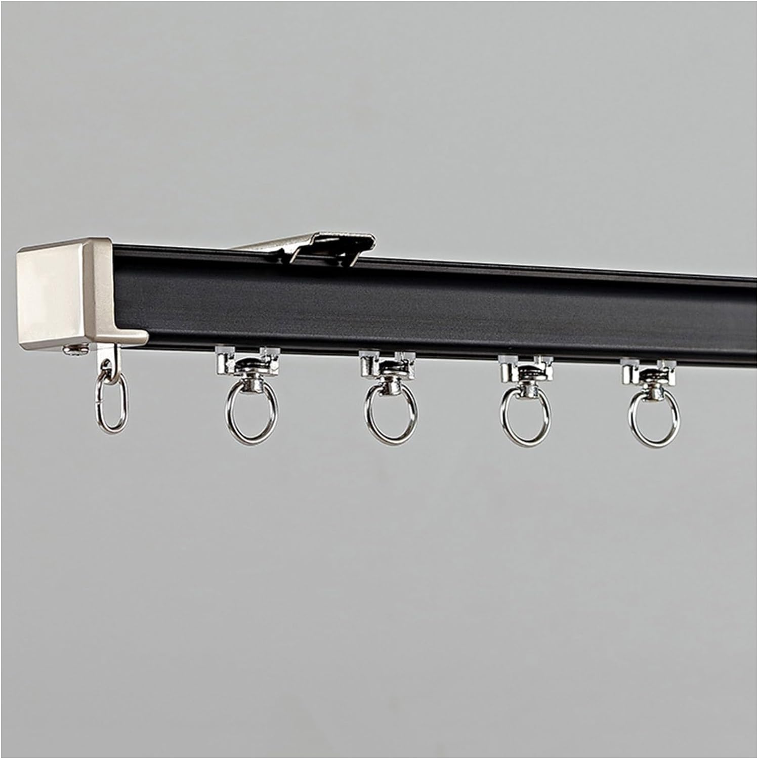 Aluminum Curtain Rail Heavy Duty Silence - Complete Kit Bay Window Track, Room Divider Ceiling Rail for Heavy Curtains