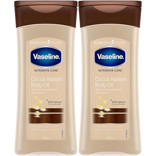 Vaseline Cocoa Radiant Body Oil 68 oz 2 pk
