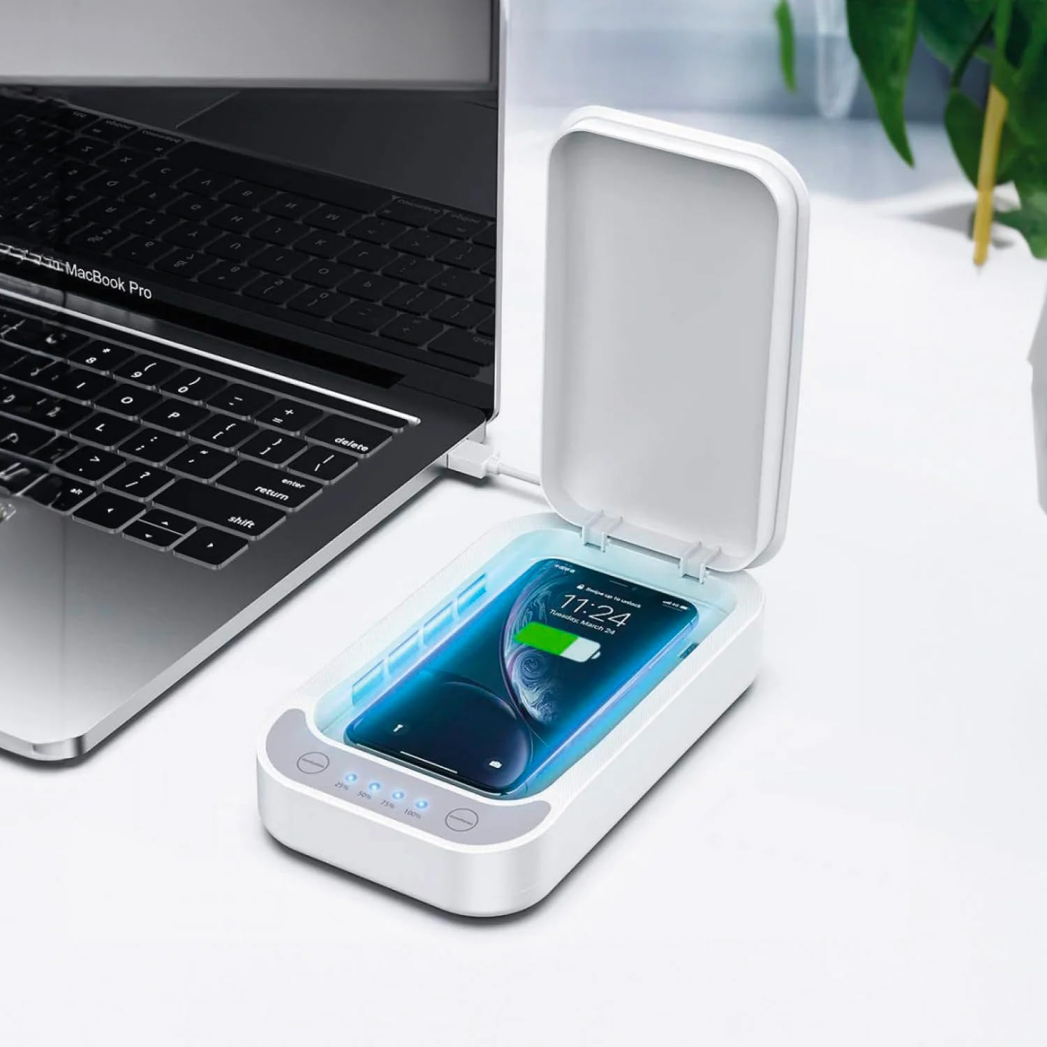 Avilia Box esterilizador y desinfectante a los rayos UV – Ideal para herramientas y accesorios elimina hasta el 99,9% de bacterias y virus – para teléfonos, accesorios, pinceles y herramientas – Fácil