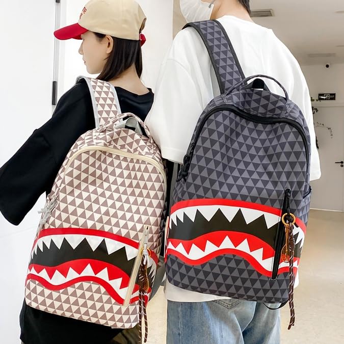 Shark Backpack，Leisure Backpack，Large Capacity Campus Outward Travel Bag for Men and Women (blue)4