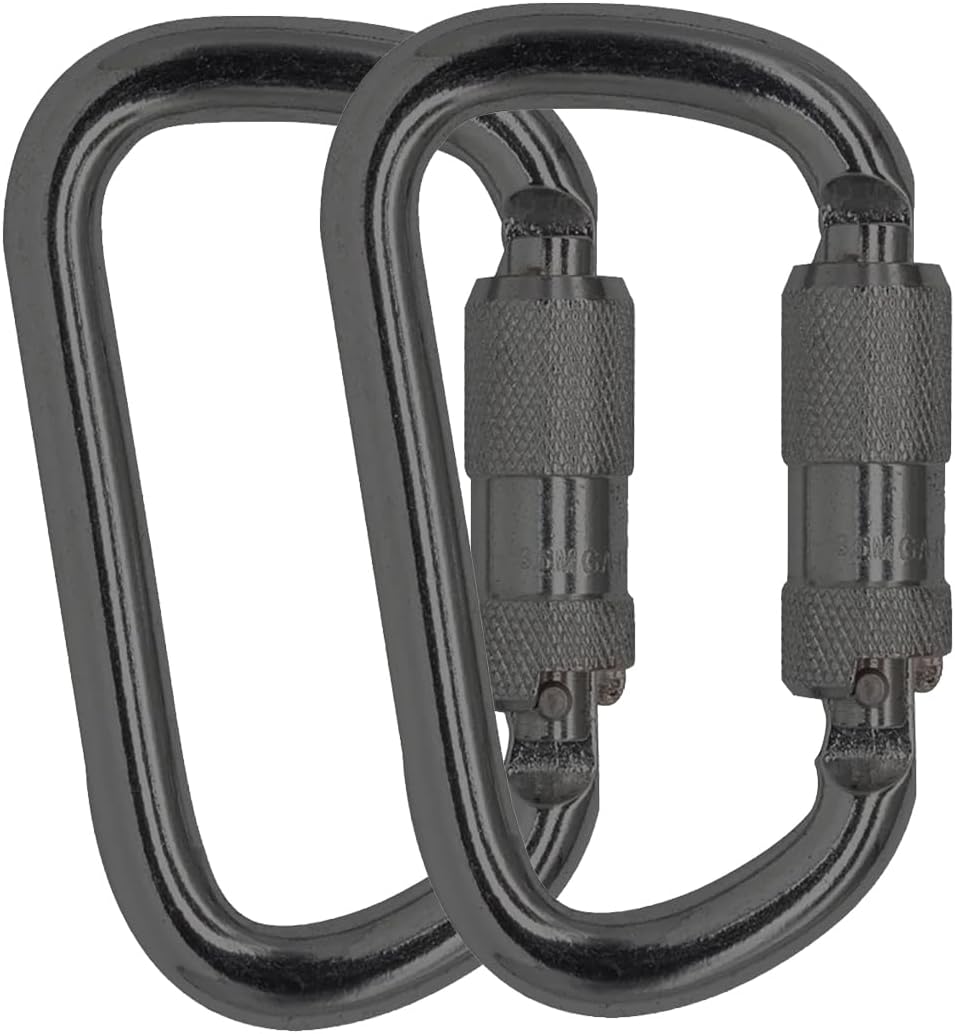 Auto Locking Carabiner 45KN=10000lbs Heavy Duty Large Clip Climbing Carabiner Twist Lock Carabiners for Rock Climbing, Camping, Gym,Rescue (CE Rated,D Shape)