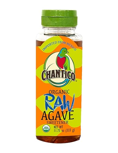 Chantico Edulcorante de agave (agave crudo, botella de 11.75 onzas), sustituto de azúcar natural orgánico con un bajo índice glucémico y un sabor