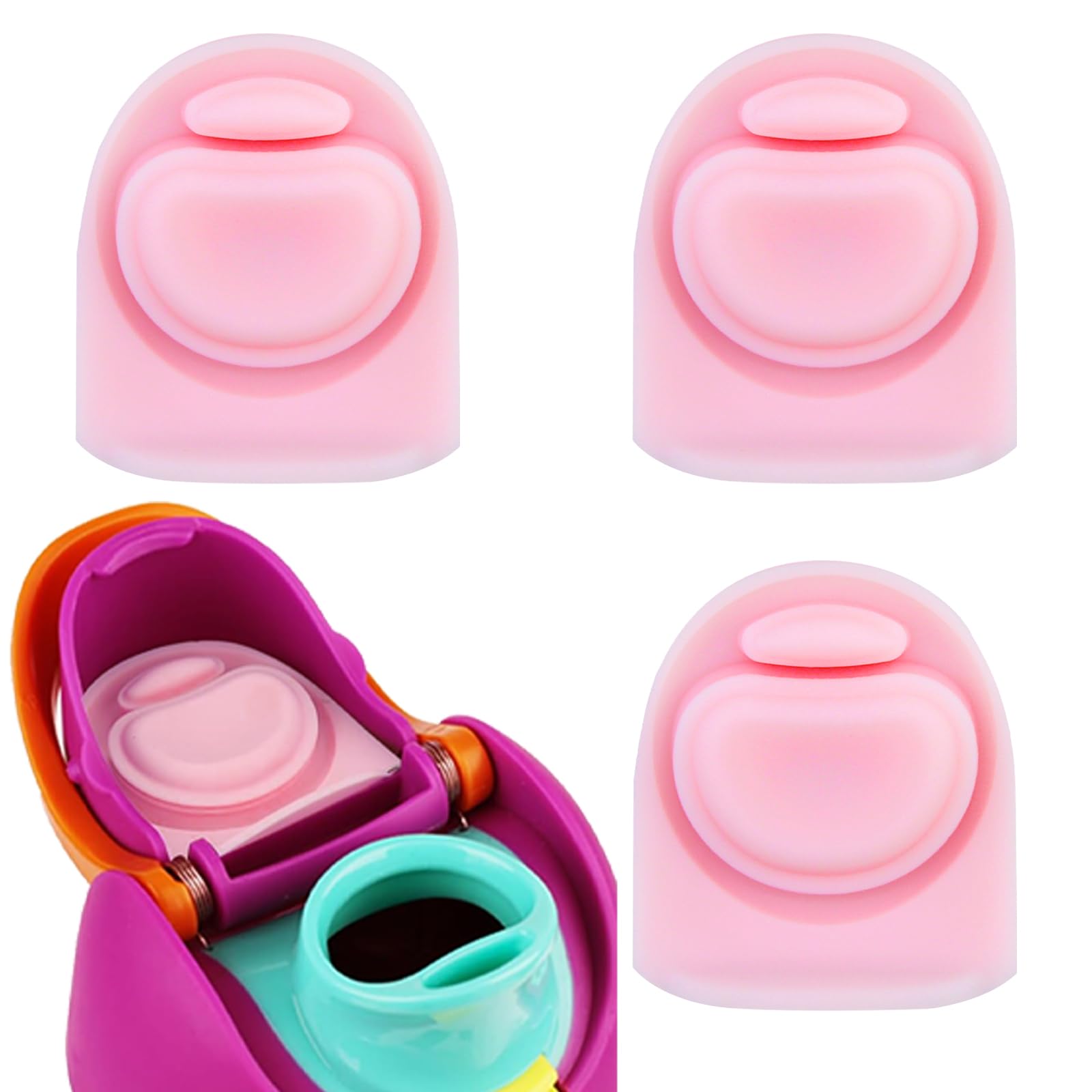 Frokolla 3pcs Replacement Stopper Seal Compatible with Owala FreeSip 24oz 32oz,Water Bottle Lid Insert Cap Rubber Seal Parts for Owala 16/19/24/32/40oz Spout Gasket Mouth piece Accessories(pink) — image 1