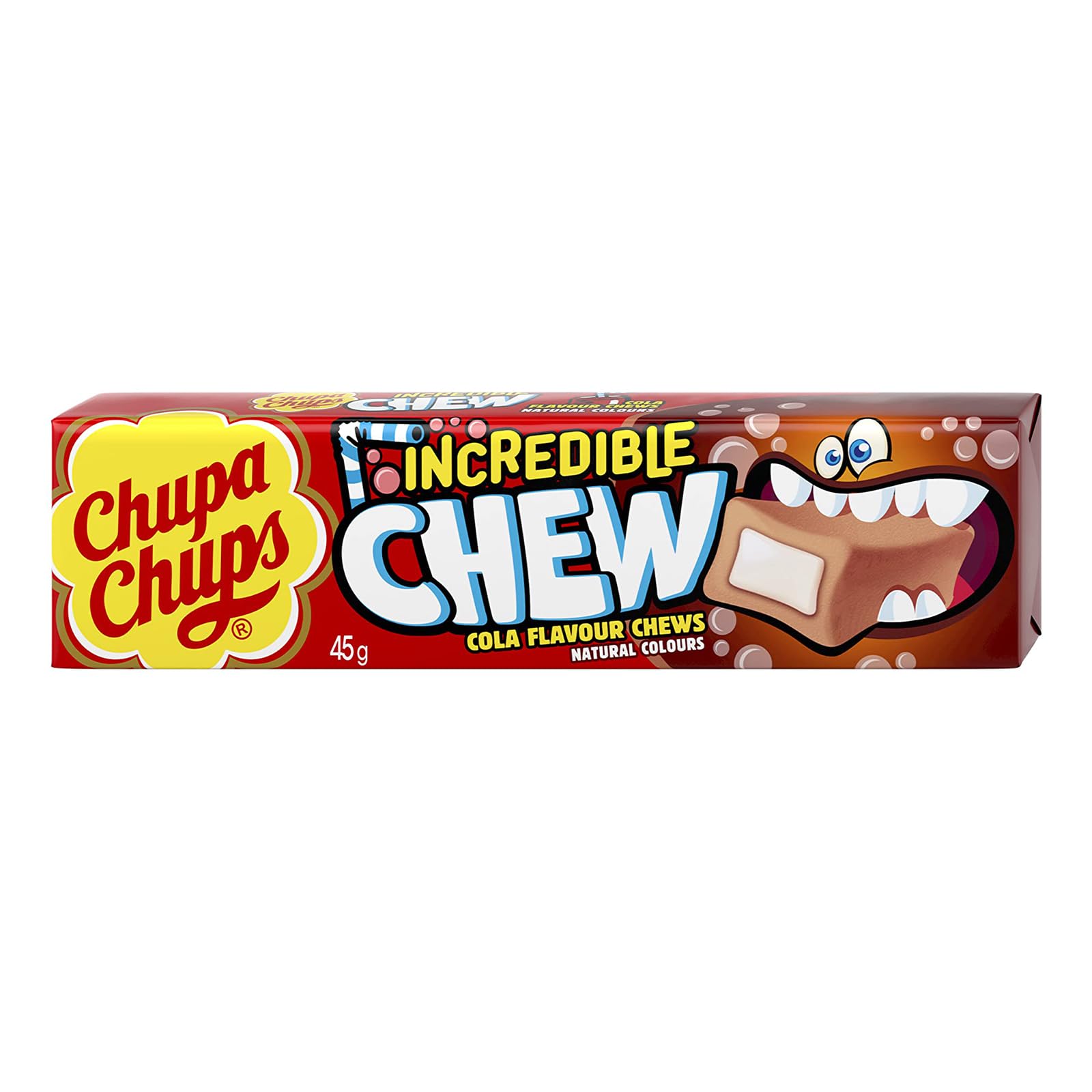 Chupa Chups Incredible Chew Cola, Gusto Cola, Caramelle Morbide, Confezione da 20 Stick, Incredibile Esplosione di Gusto