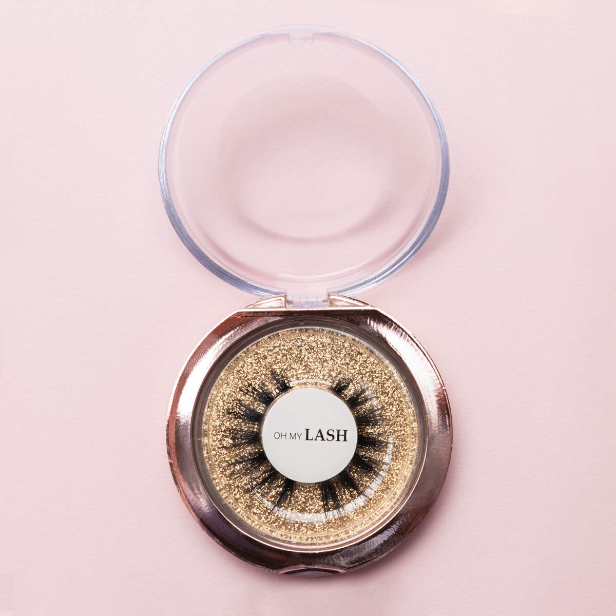 OH MY LASH Black Faux Mink False Strip Eyelashes in Rose Gold Reusable Lashes Case, Individual, Soulmate