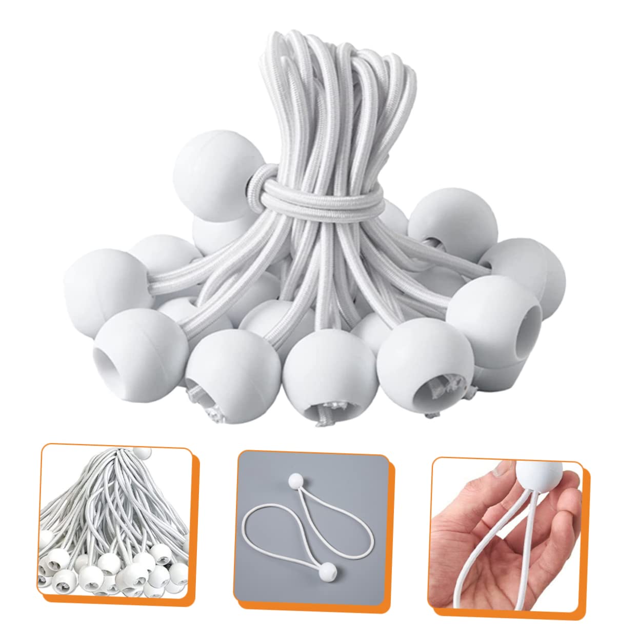Sosoport Corda Elastica Resistente Confezione Da 50 Per Legare Teloni Di Baldacchino