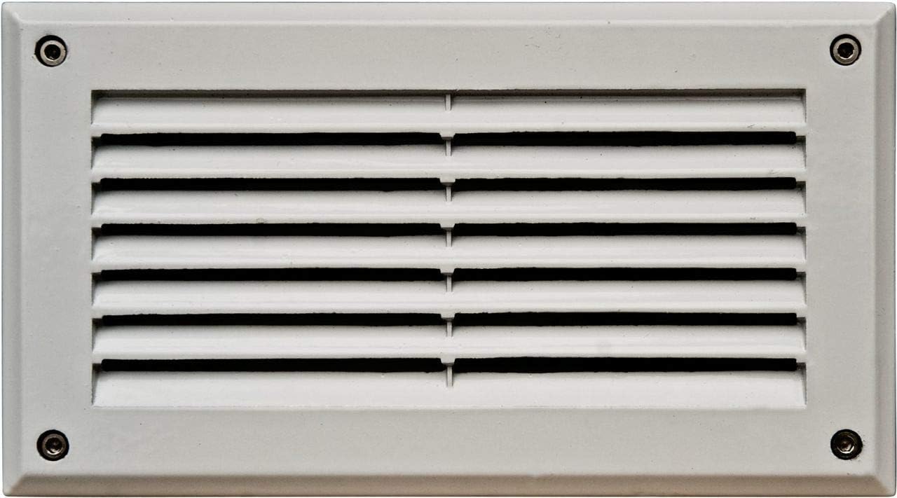 DSL1000-W Louvered Down Incand 120V Step Light, White Finish