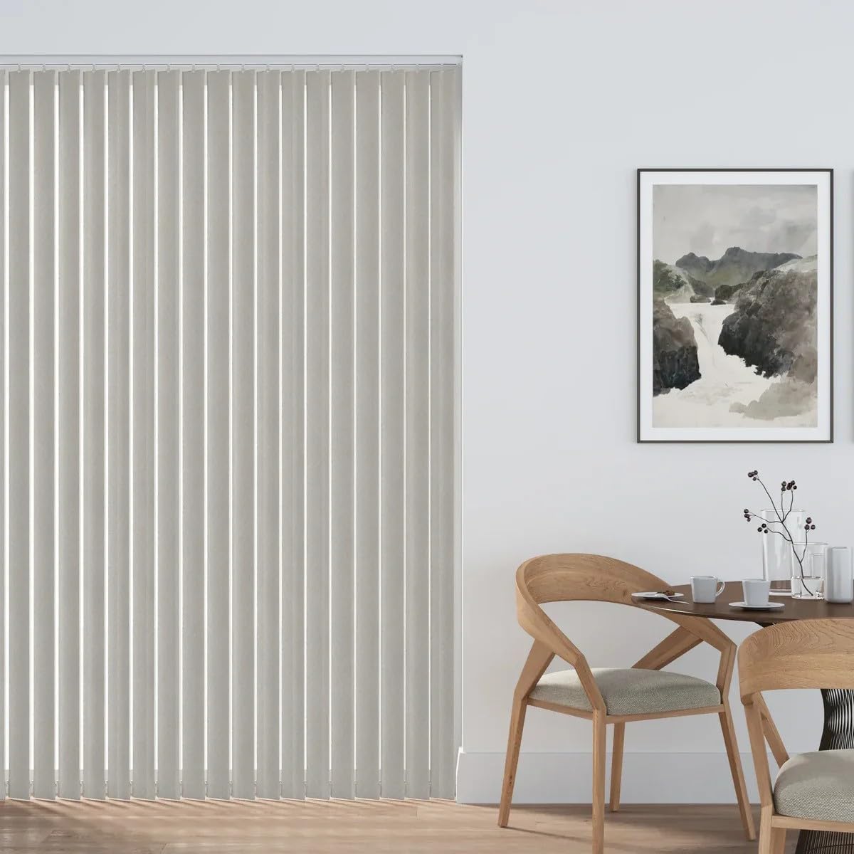 Made to Measure Vertical Blinds 89mm (3.5") Complete Set in Dolphin Grey | Vertical Window Blinds Up To 240cm (2400mm) Width x 240cm (2400mm) Drop | Light Filtering Rail & Slats for Home Kitchen