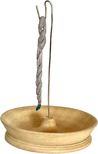 Quemador de cuerda de incienso, quemador de cuerda de incienso de madera, colector de cenizas para decoración del hogar, yoga, spa, mediación,