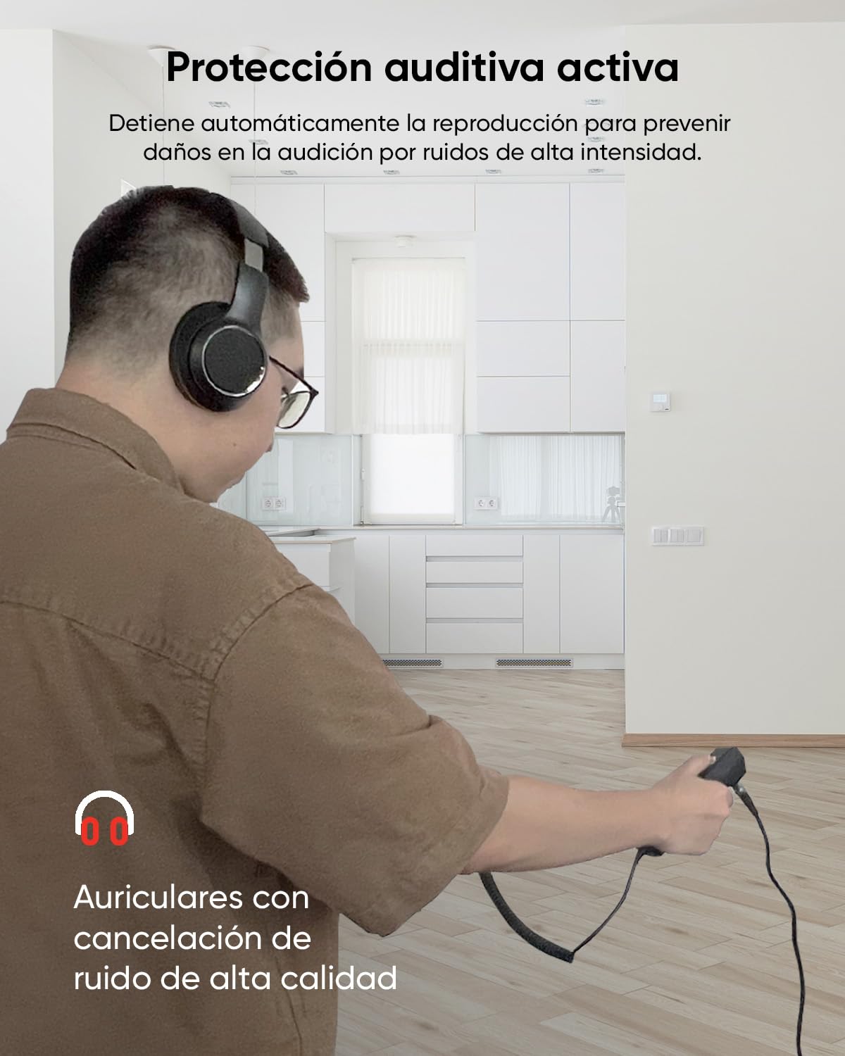 HIKMICRO AD21S Detector acústico de Fugas de Agua – Herramienta Profesional para detección de Fugas en tuberías subterráneas y en Interiores, con Auriculares y Estuche de Almacenamiento