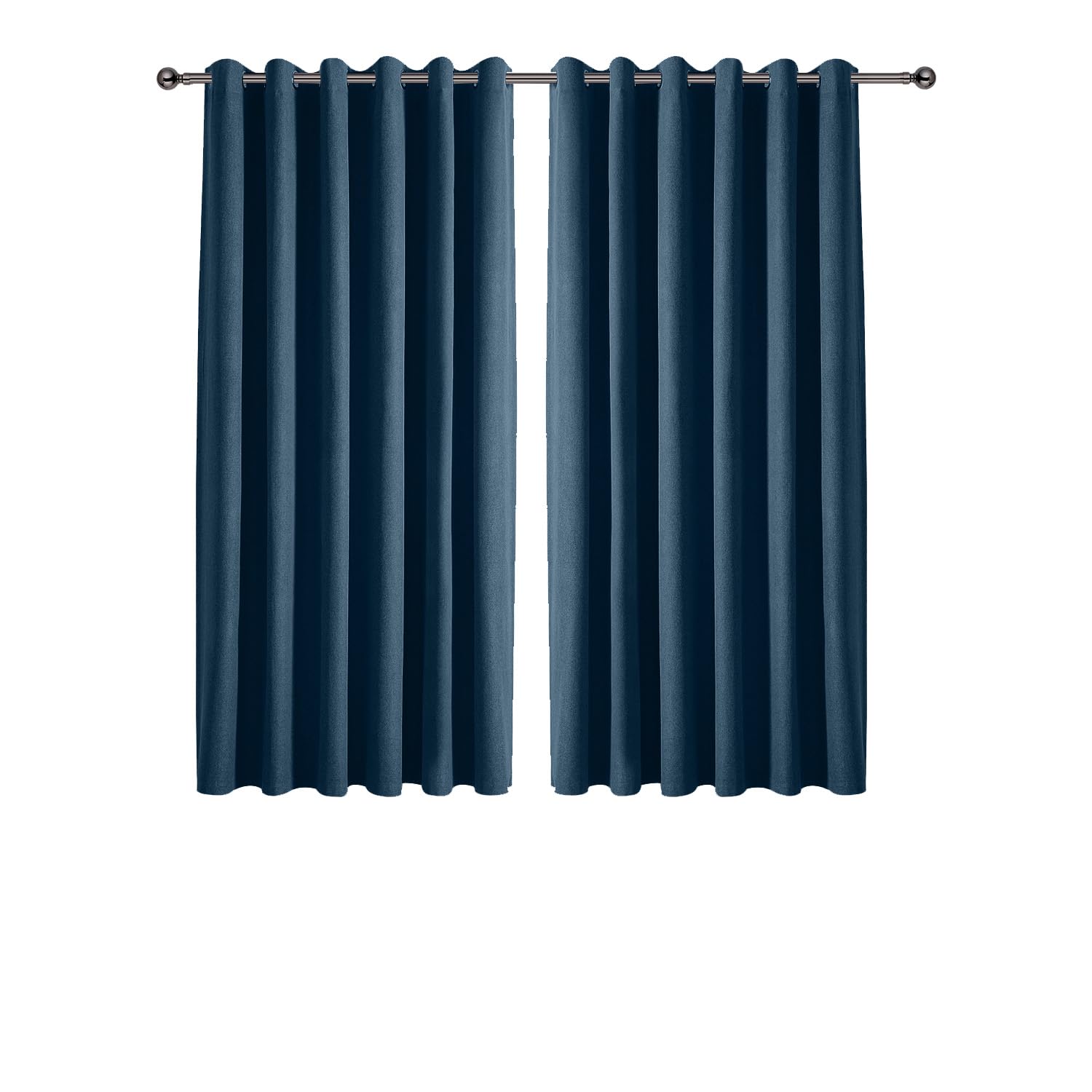 Ir Imperial Rooms Linen Blue Imperial Rooms 100% Blackout Curtains For Living Room Linen 46X54 Inch Blue Curtains For Bedroom Super Soft Thermal Insulated Eyelet Curtains 2 Panels With Tiebacks