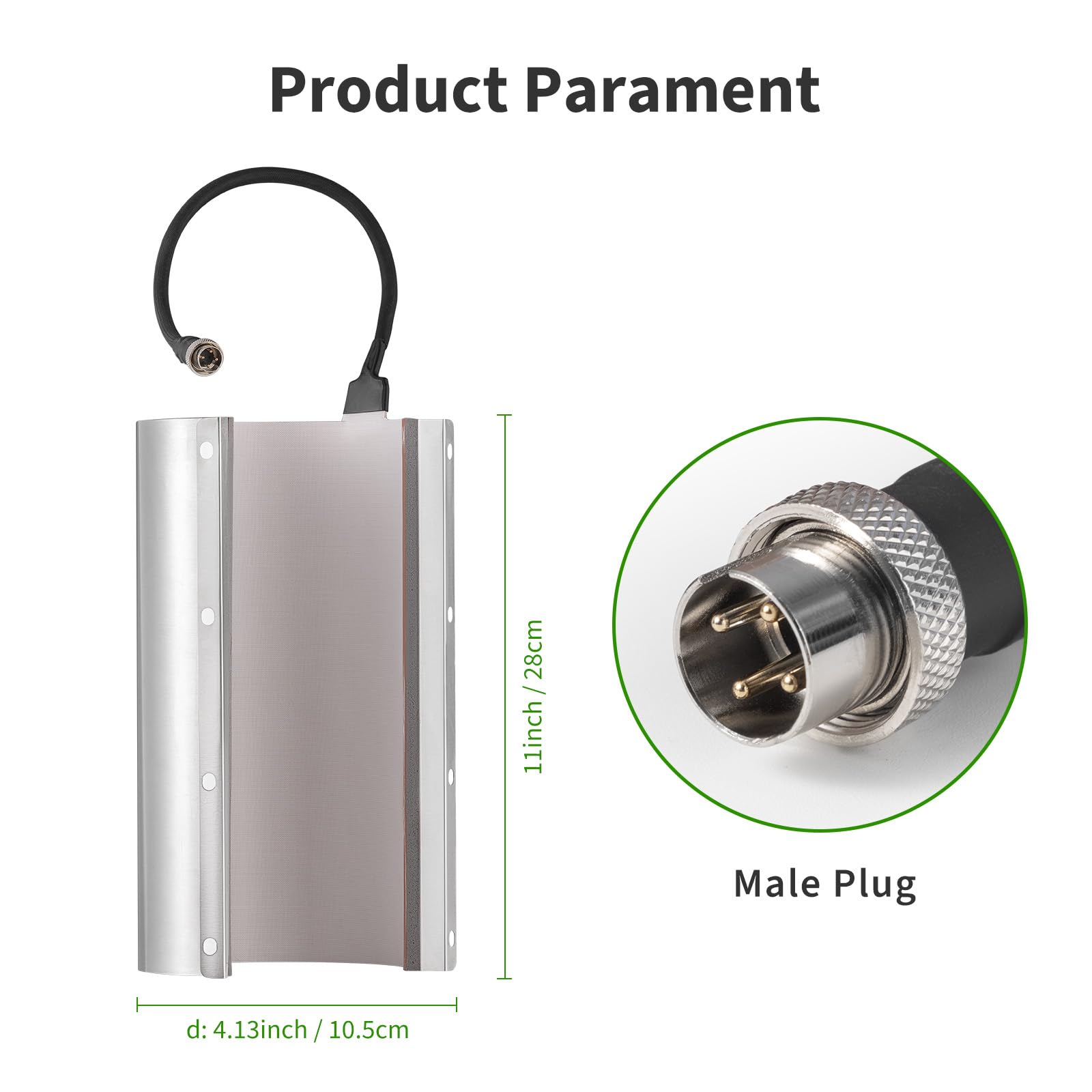 EENOUR 40oz Tumbler Heat Press Attachment 110V - Replacement Element Heater for T03/CH2304 Auto Tumbler Press (Male Plug)
