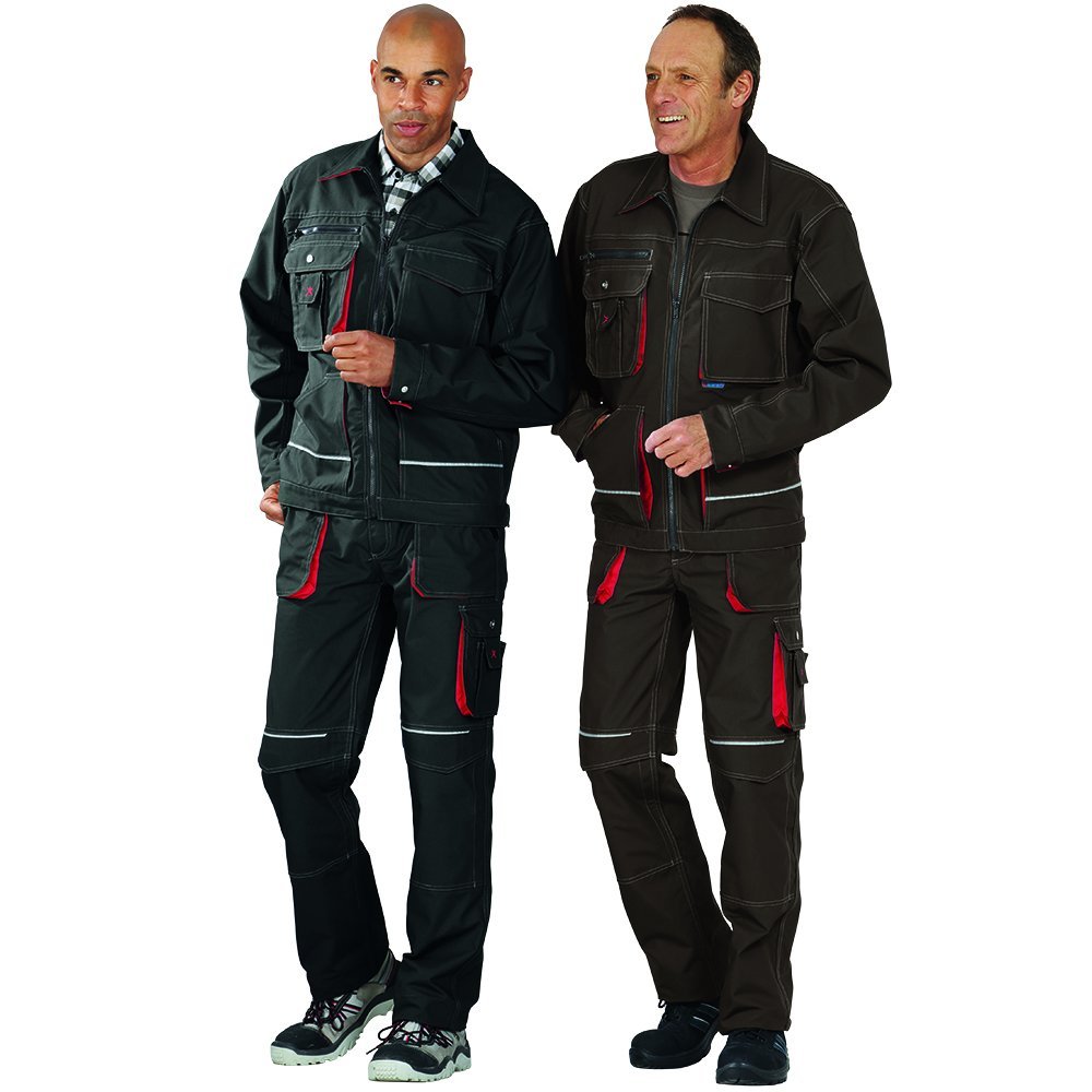 Planam 2810 Basalt taillierte Jacke - Farbe: Anthrazit/Rot - Größe: 56