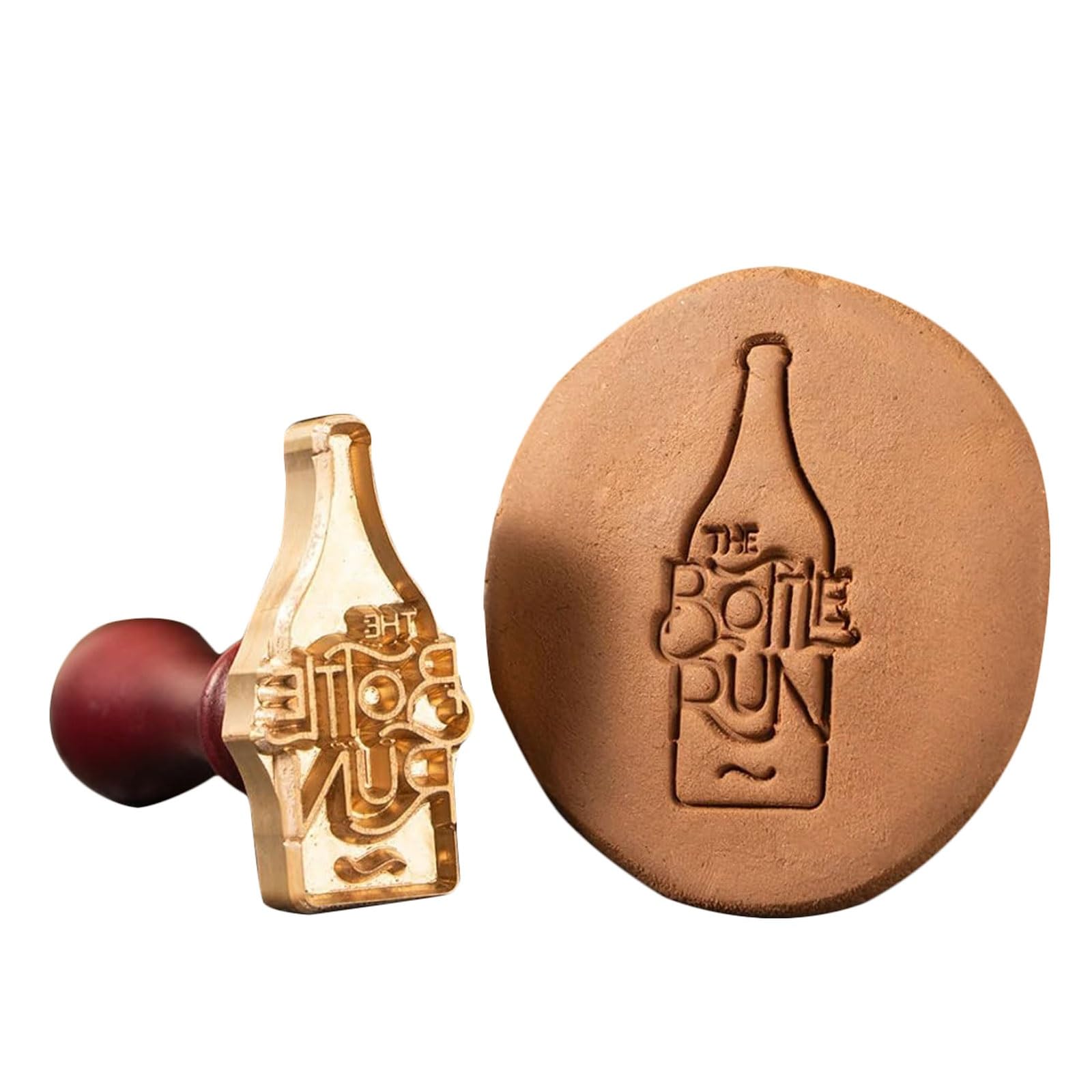 Custom Pottery Stamp, Personalized Clay Signature with Wood Handle, Brass Makers Mark Stamp for Ceramics, Leather, Soap Signature Stamp(1.5Inches)