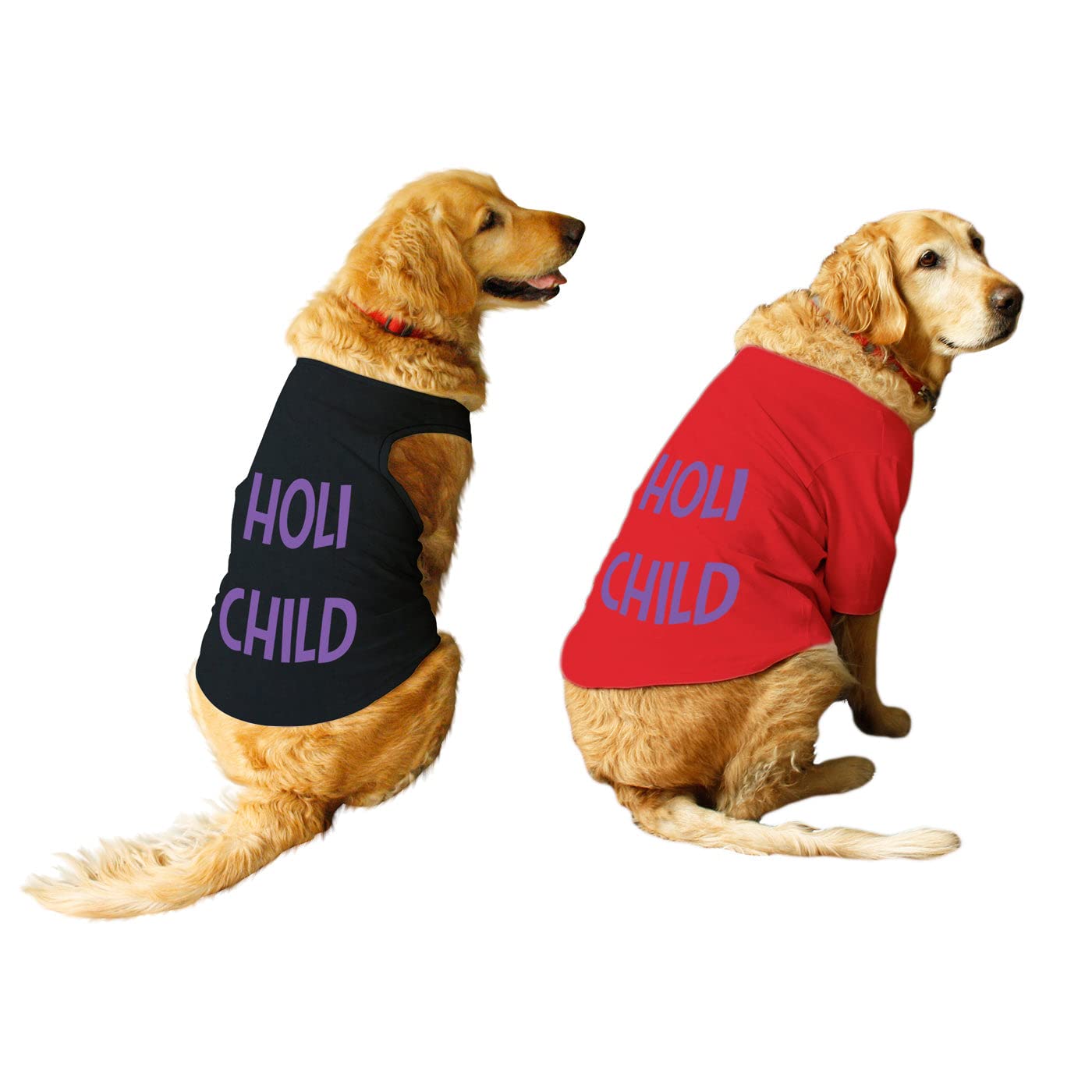 Ruse Set of 2 Holi Child Printed Crew Neck Dog Vest Tank & T-Shirt Combo Apparel/Clothes/Tees Gift for Dogs(Black/Red) Medium (B09TTK465W) Amazon Price History, Amazon Price Tracker