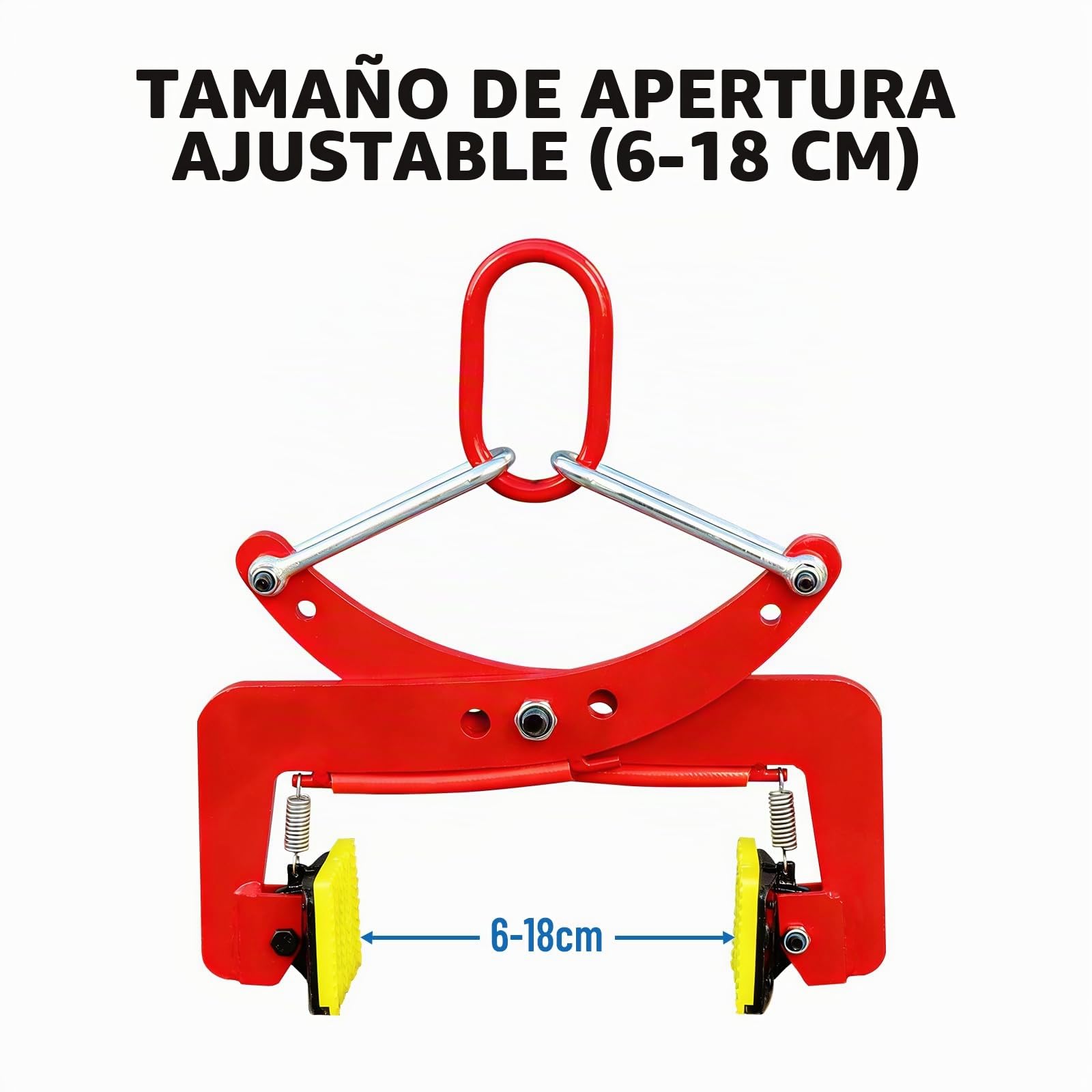 Pinzas para bordillos, tenazas elevadoras con capacidad de carga de 325 kg | elevador de piedras con diámetro de apertura ajustable de 6-18 cm para el transporte de piedras