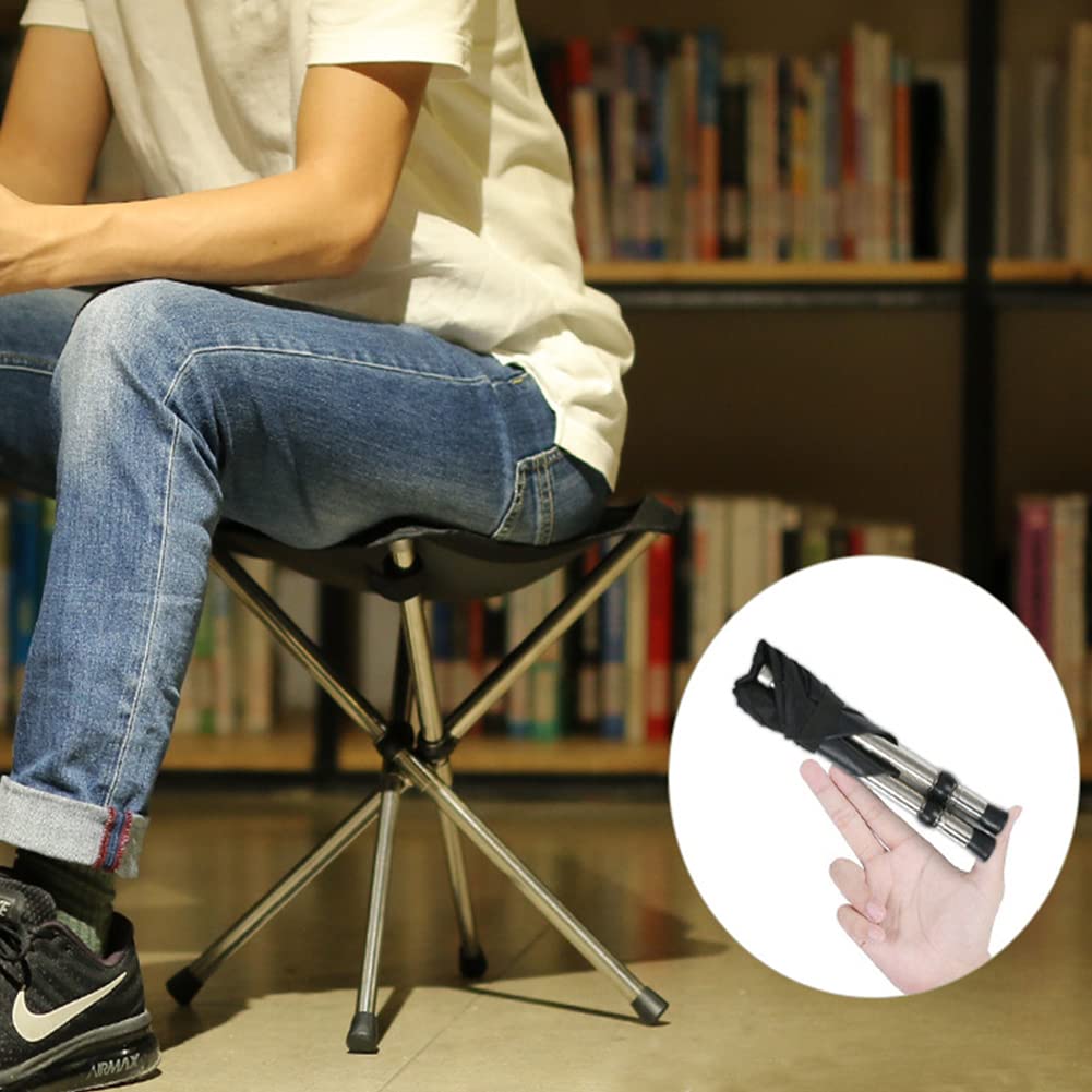 Vientiane Tabouret Pliable de Camping, Tabouret Pliant en Toile, Petit Siège Pliant Camping, Pliant Petit Siège, pour l'Extérieur - avec Structure en Acier, Les Concerts, la Pêche, La Randonnée
