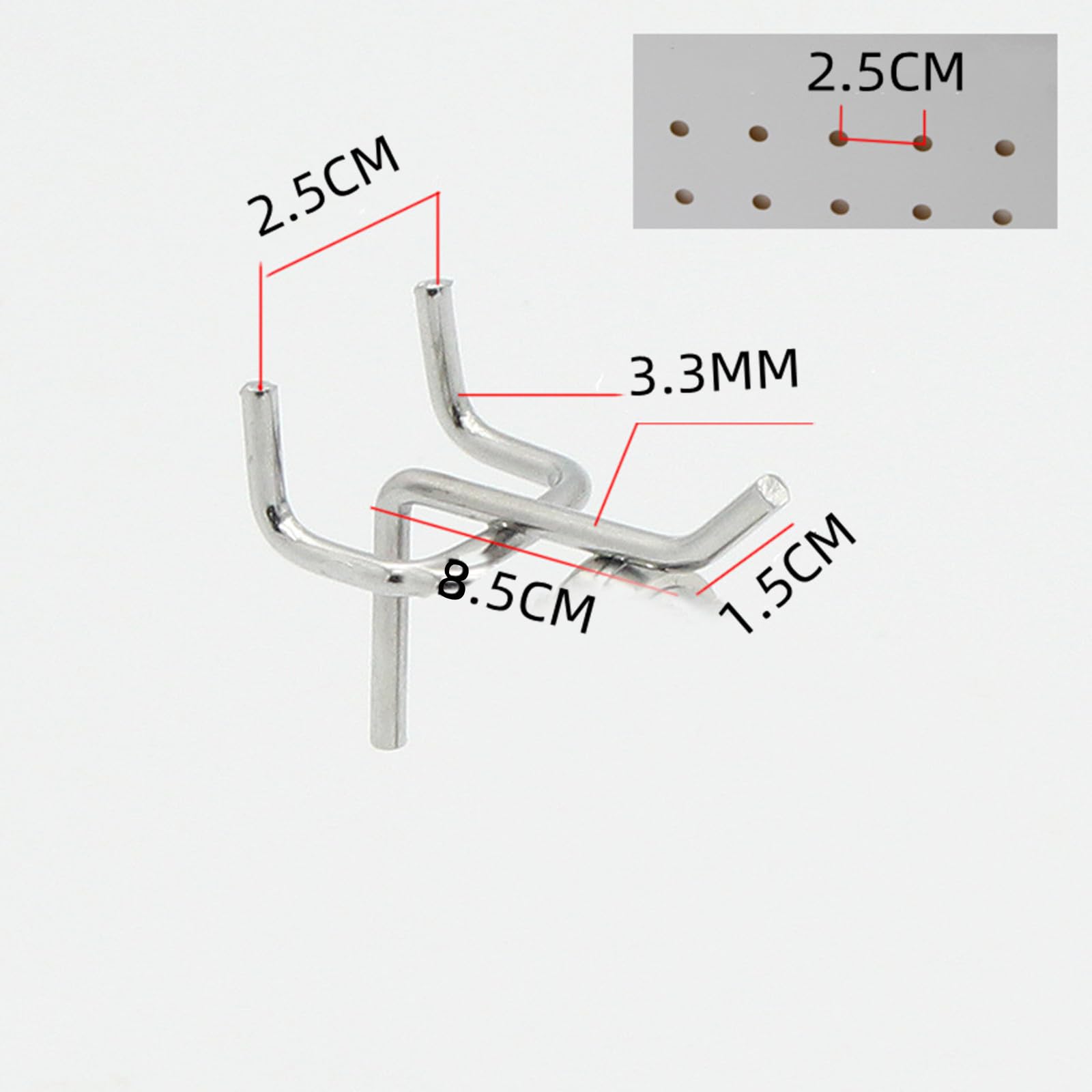Set 40 Ganci Per Pannelli Forati - Ganci Metallici Organizzatori Per Negozio, Garage E Casa