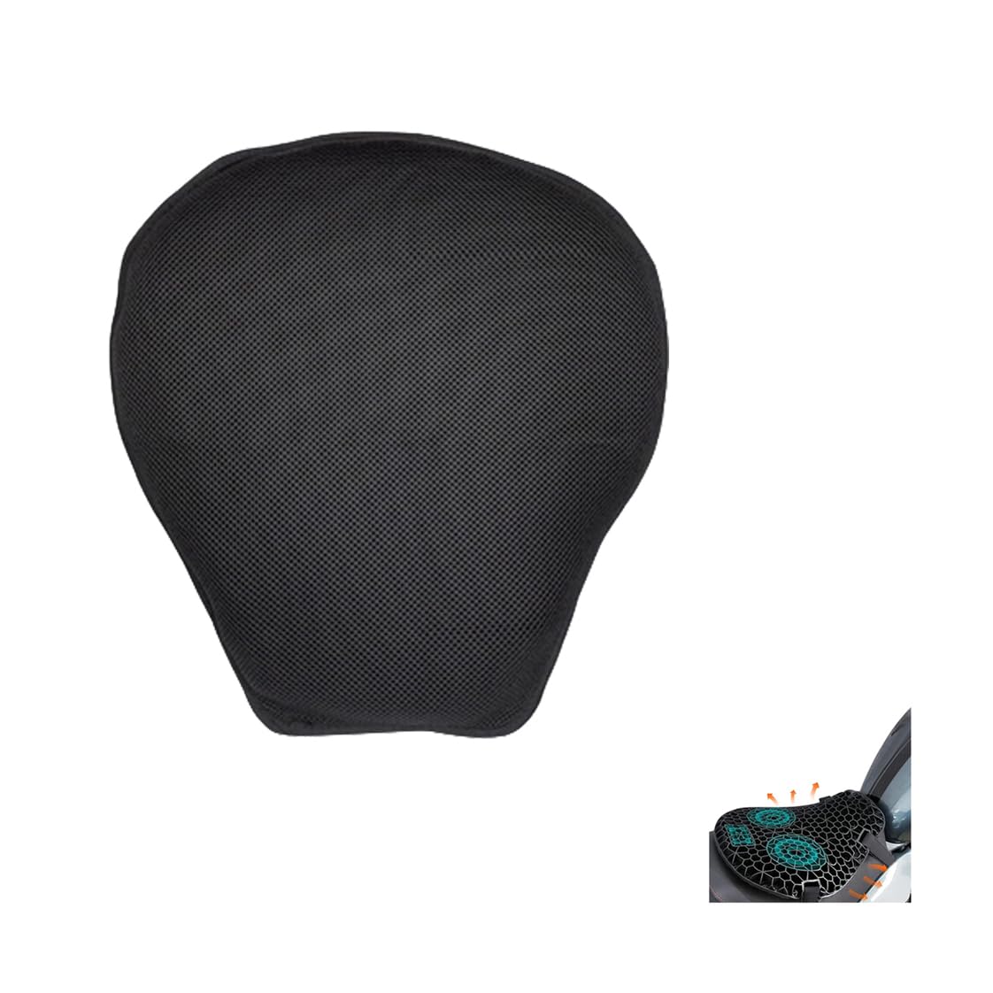 Universal Motorcycle Gel Seat Cushion, 3D Honeycomb Shock Absorbing Seat Pad, Heat-Insulating And Breathable Motorbike Gel Cushion, Stay Cool And Comfortable for Long Ride (With mesh cover)