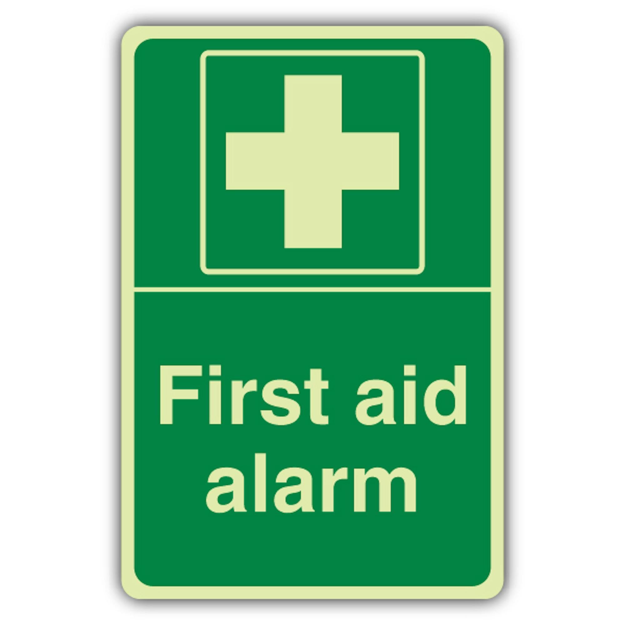 V Safety Panneau d'alarme premiers secours 300 x 450 mm Vinyle double lueur
