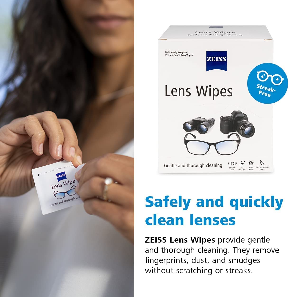 ZEISS Pre-Moistened Lens Cleaning Wipes, 600 Count : Health & Household
