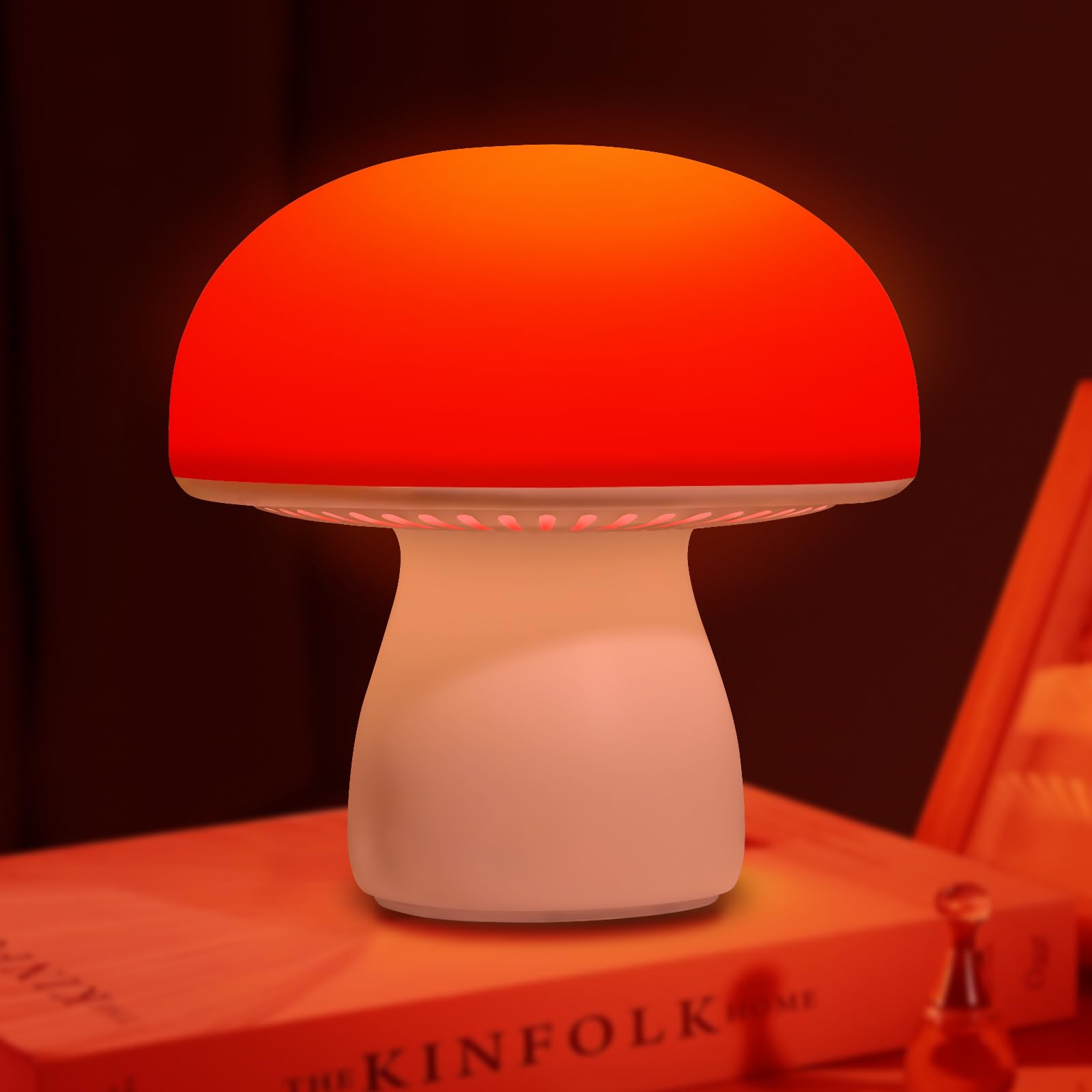 Illuwise Red Night Light Mushroom Lamp