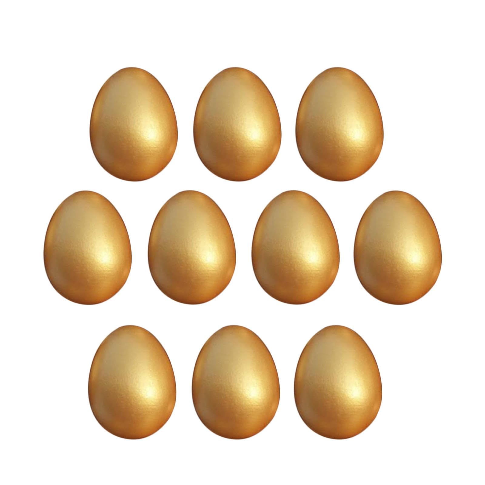 Oshhni 10 Uova di Pasqua Dorate Da Decorare per Feste E Riunioni di Famiglia